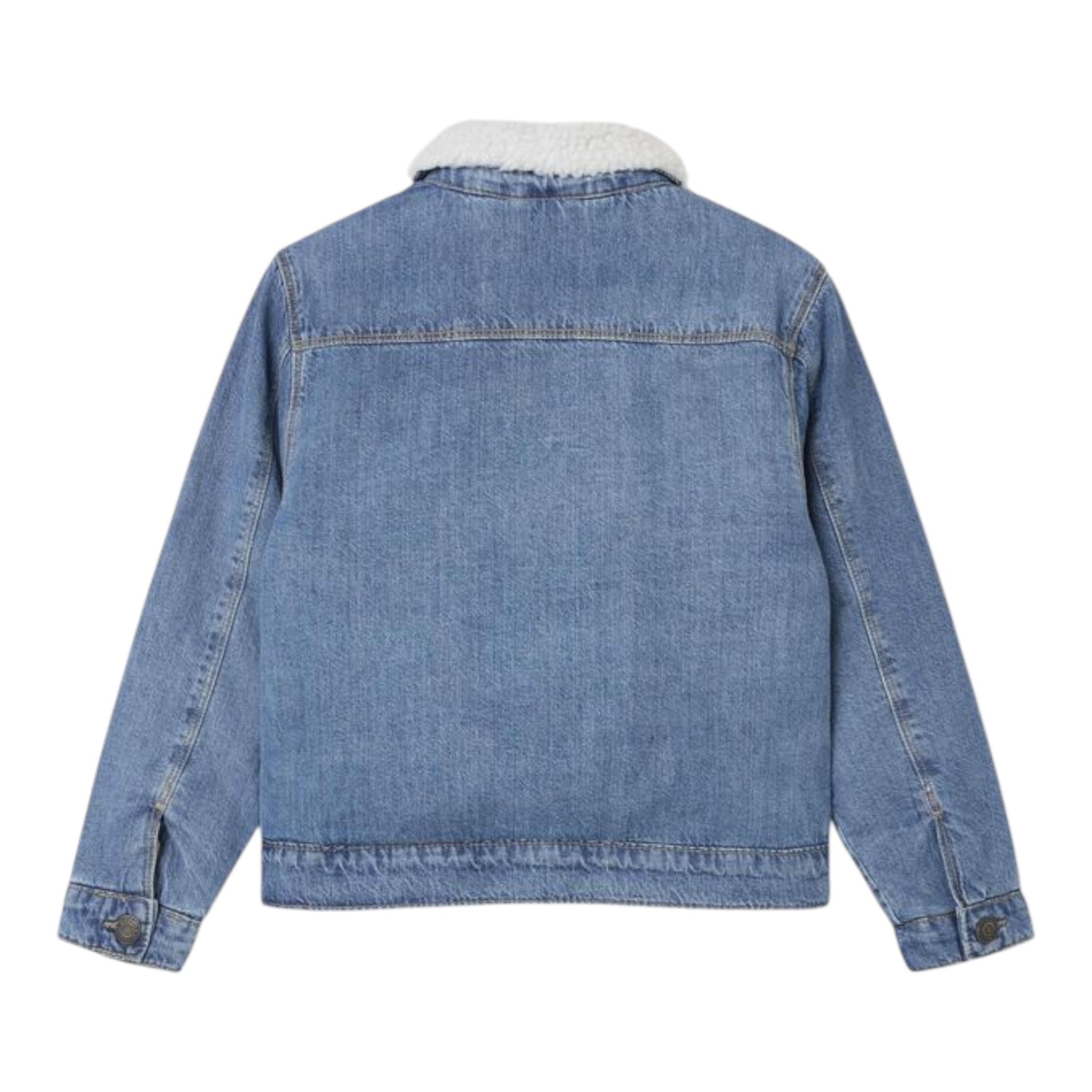 NAME.IT giubbino in denim tinta unita con pelliccia Azzurro per Bambino 13235075 AZZURRO NAME.IT