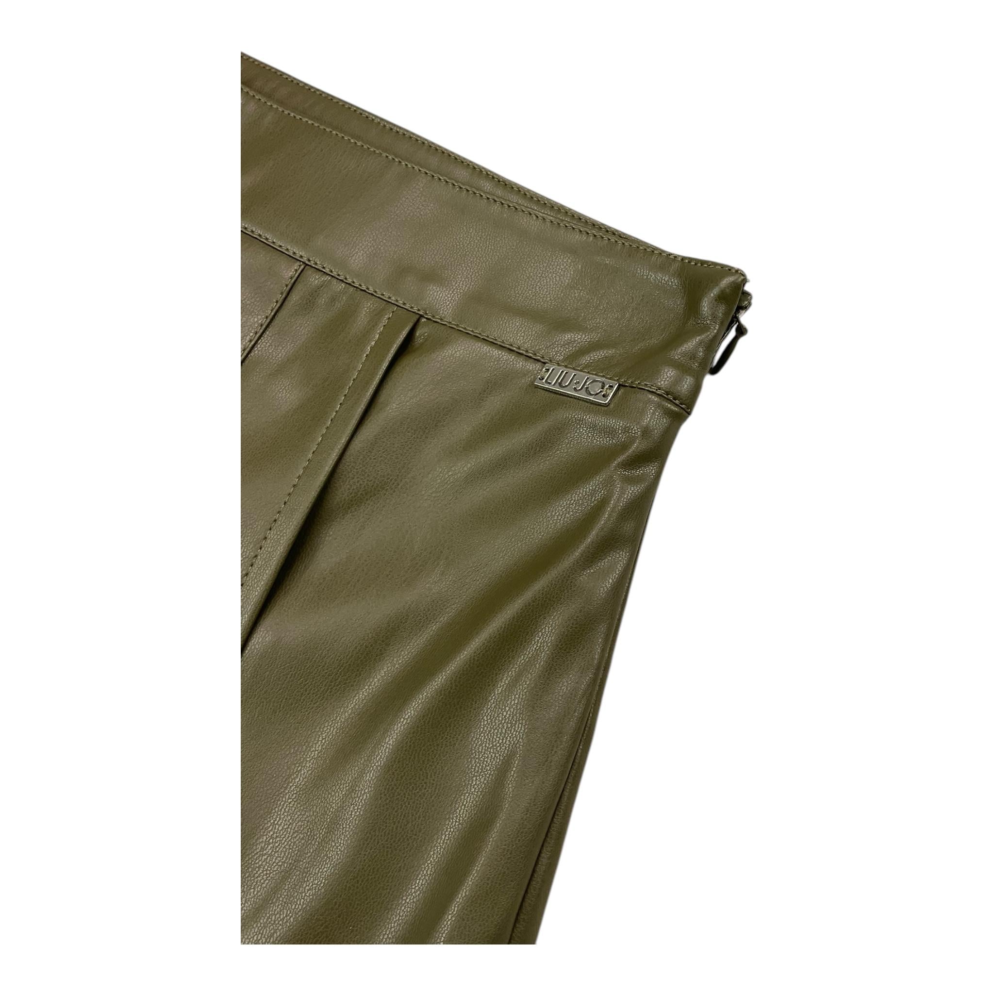 LIU JO short in ecopelle tinta unita Verde per Bambina GF4057 VERDE LIU JO