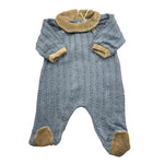 LA STUPENDERIA tutina tinta unita con colletto in contrasto Blu per Neonato TBTT61 BLU LA STUPENDERIA