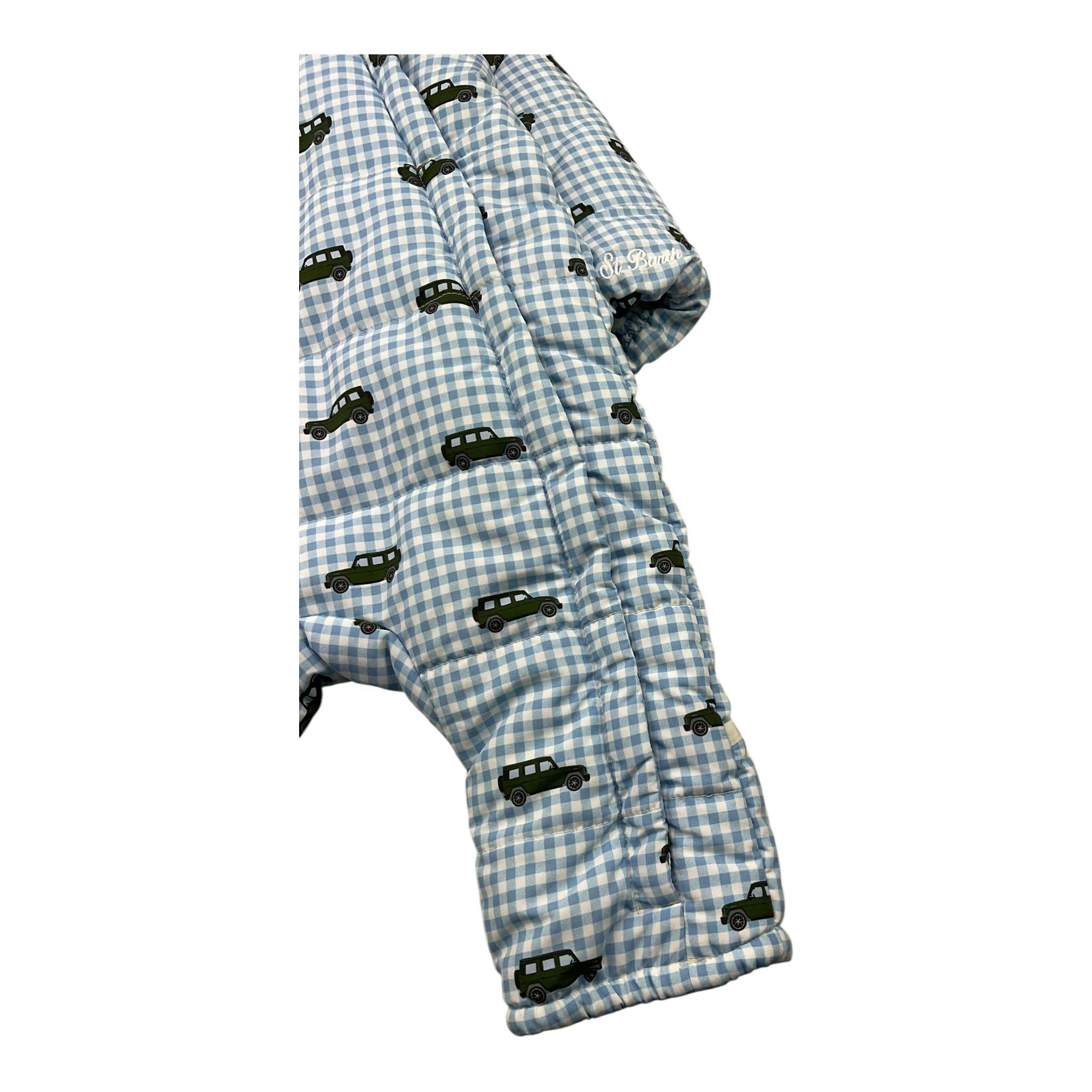 SAINT BARTH eskim fantasia quadretti con cappuccio Azzurro per Neonato GLACE AZZURRO SAINT BARTH