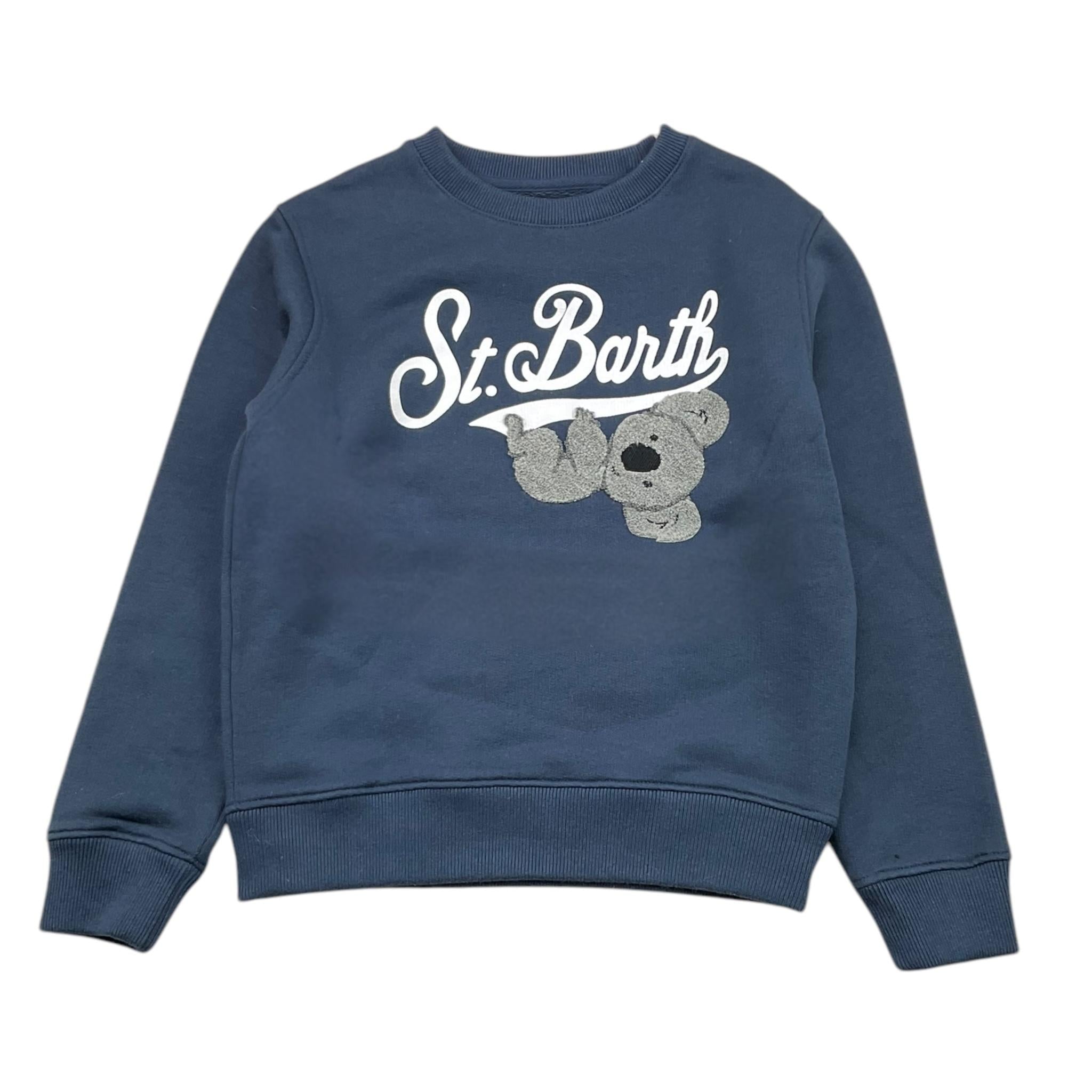 SAINT BARTH felpa girocollo tinta unita con stampa Blu per Bambino KOALA BLU SAINT BARTH