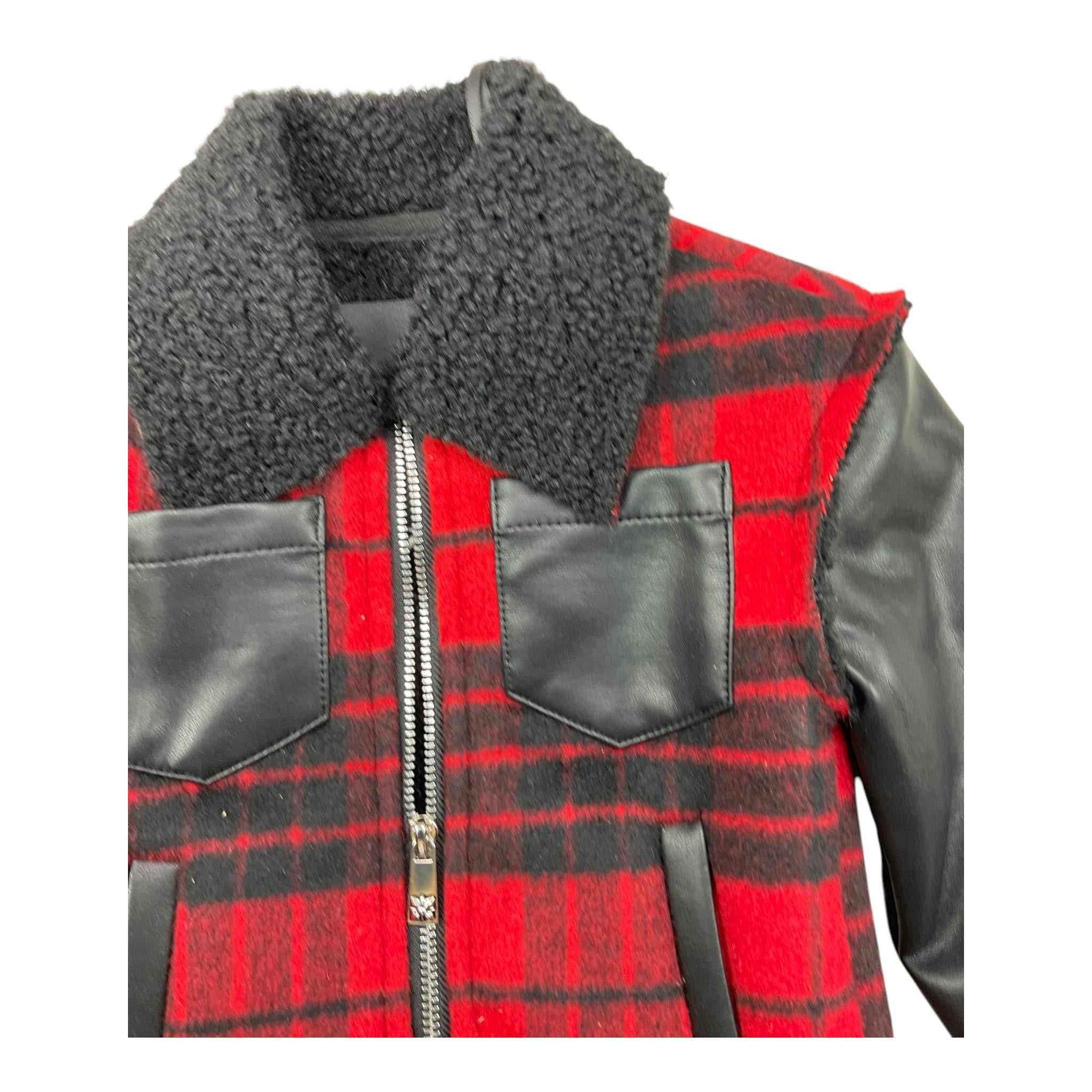 JOHN RICHMOND giubbino tinta unita con zip e fantasia scozzese Rosso per Neonato RIA25036GB ROSSO JOHN RICHMOND