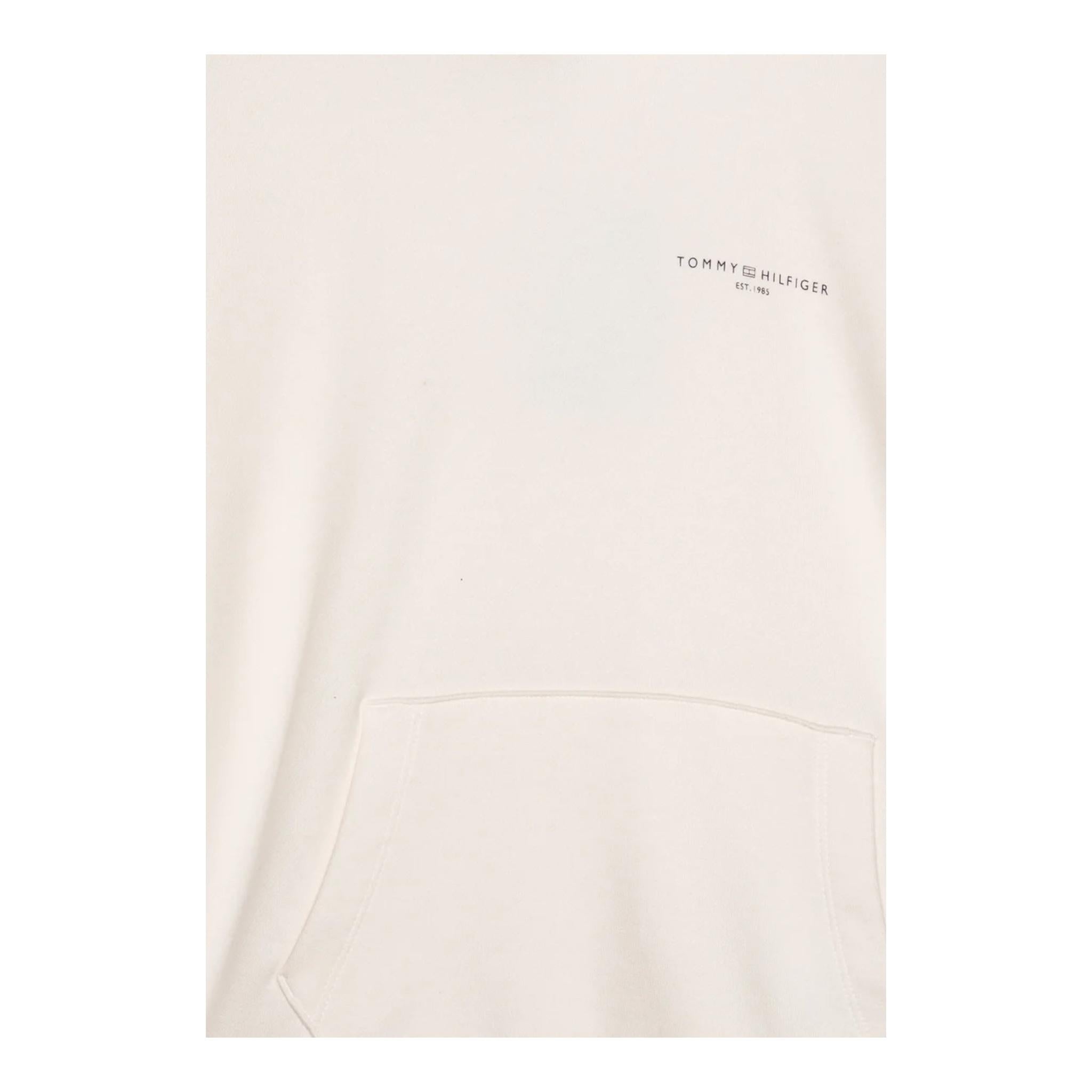 TOMMY HILFIGER felpa con cappuccio tinta unita e stampa Bianco per Bambino 00KRV BIANCO TOMMY HILFIGER