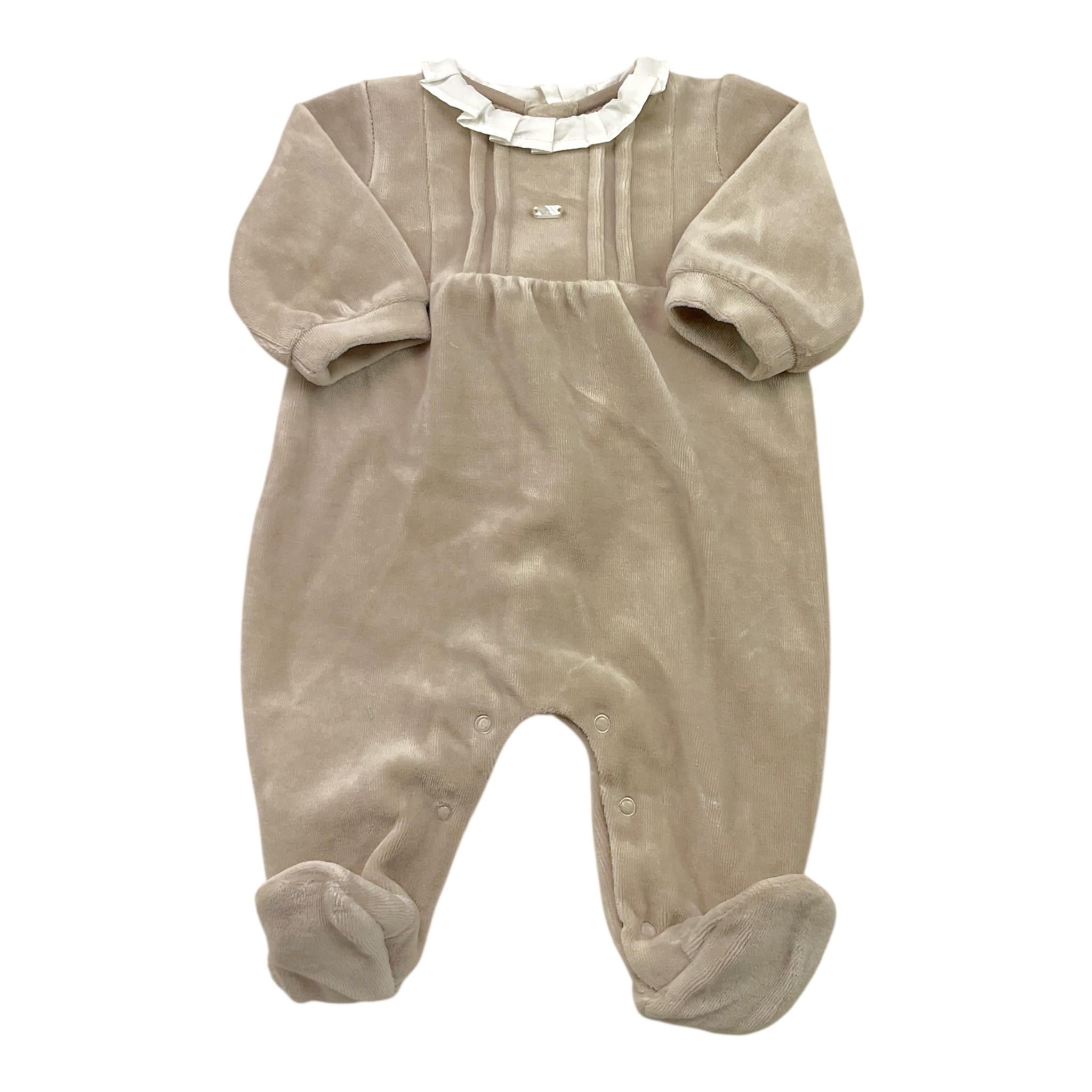 MAYORAL set tutine manica lunga tinta unita in ciniglia Beige per Neonata 2776 BEIGE MAYORAL