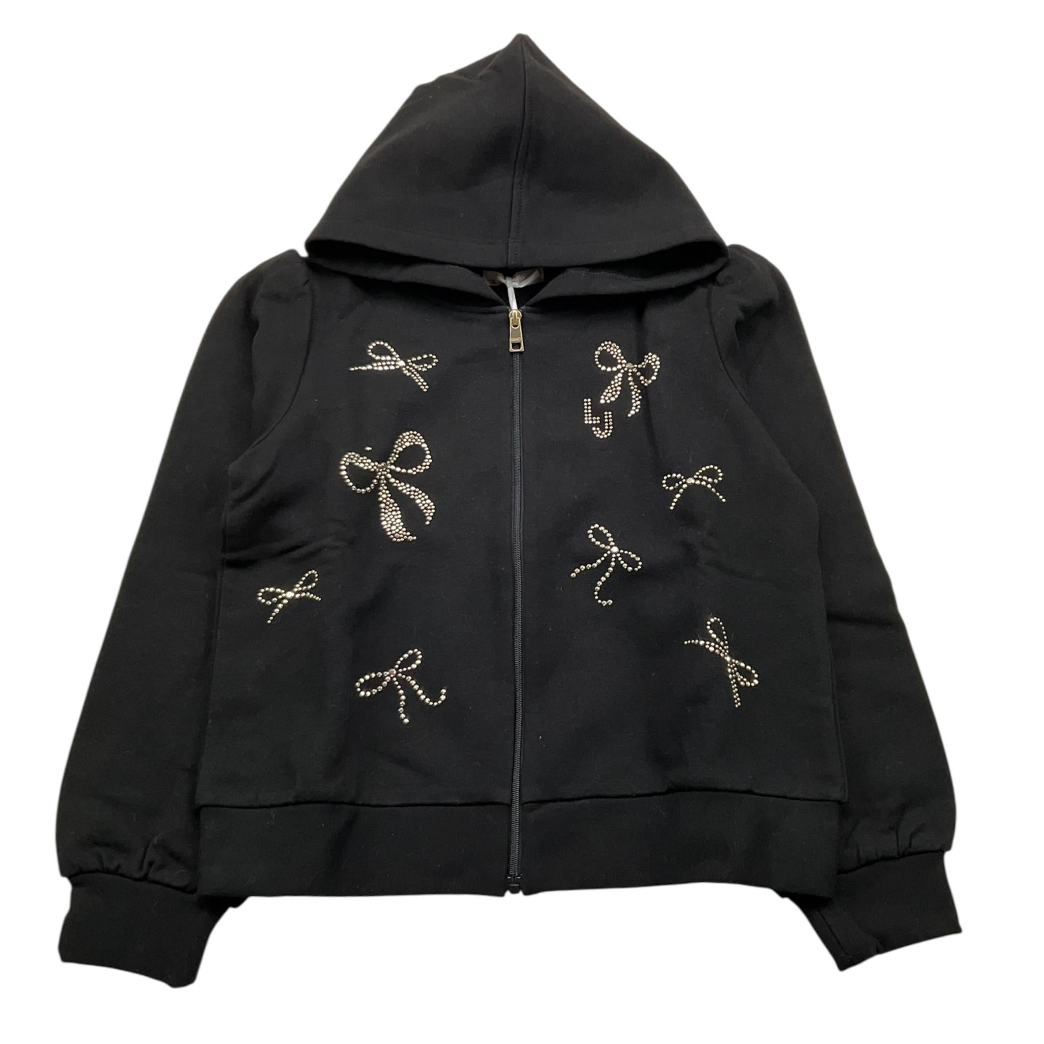 LIU JO felpa con zip e cappuccio tinta unita con brillantini Nero per Neonata KF4109X NERO LIU JO