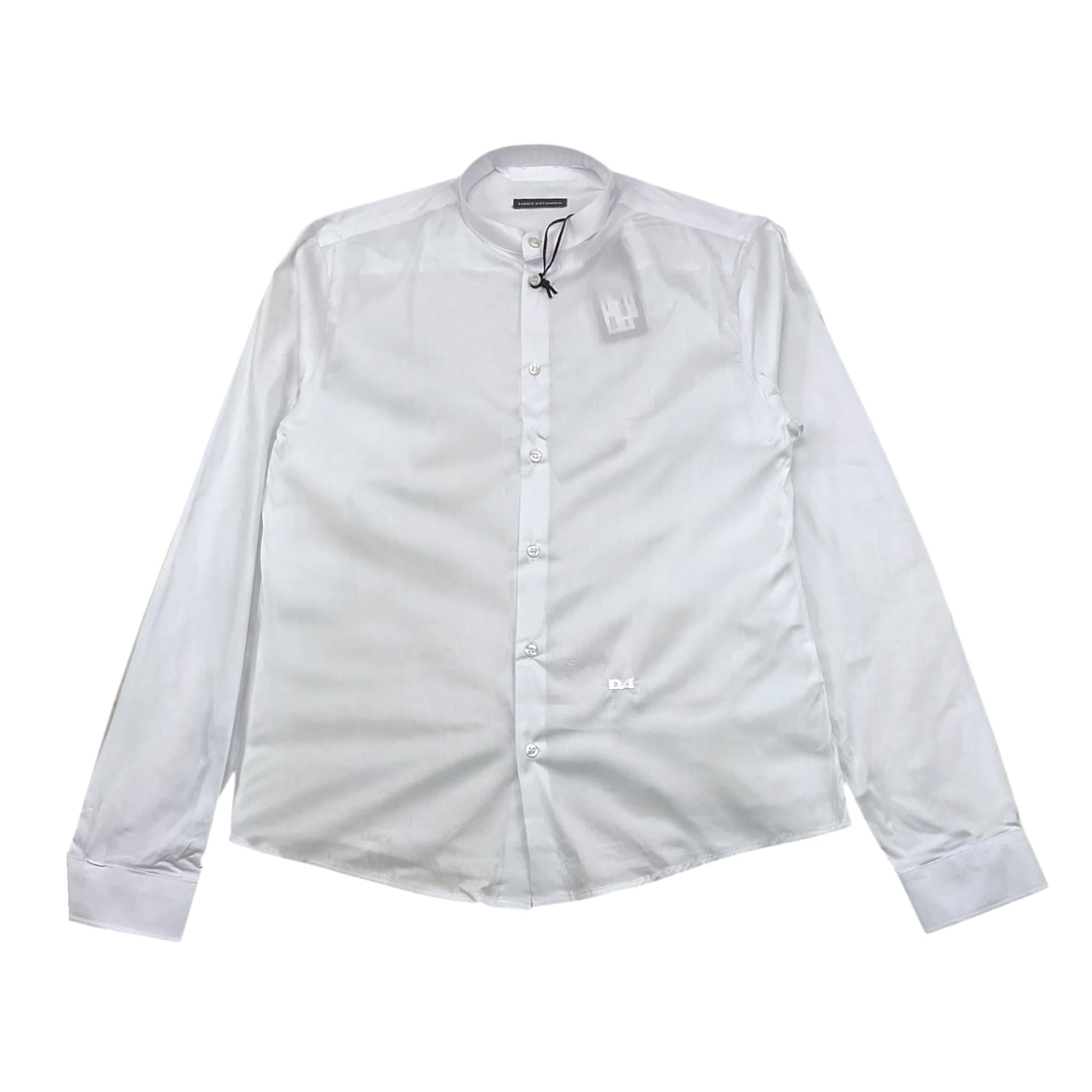 DANIELE ALESSANDRINI camicia tinta unita con colletto coreano Bianco per Bambino 1235C00079 BIANCO DANIELE ALESSANDRINI