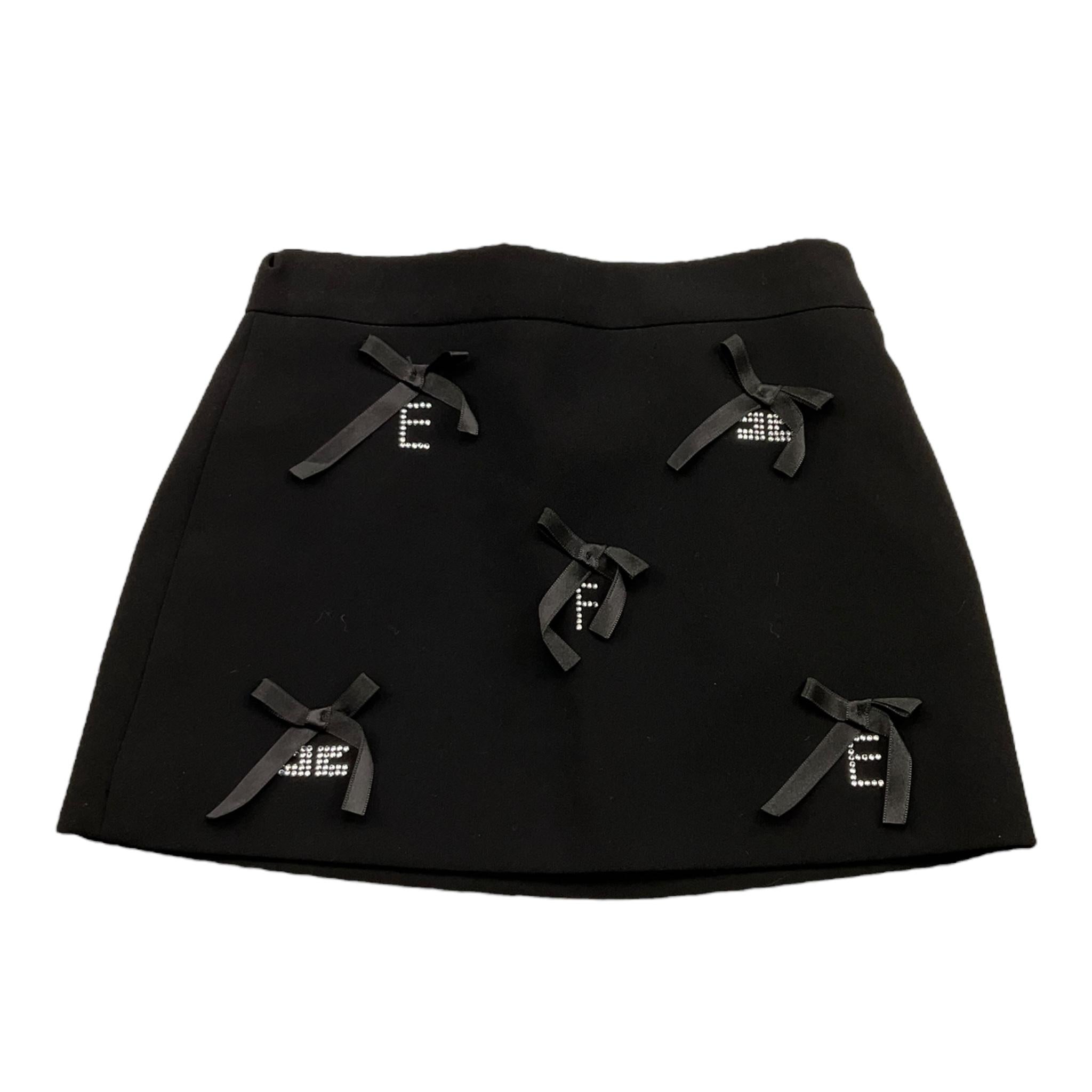 ELISABETTA FRANCHI gonna tinta unita con applicazioni Nero per Neonata EGGO040 NERO ELISABETTA FRANCHI