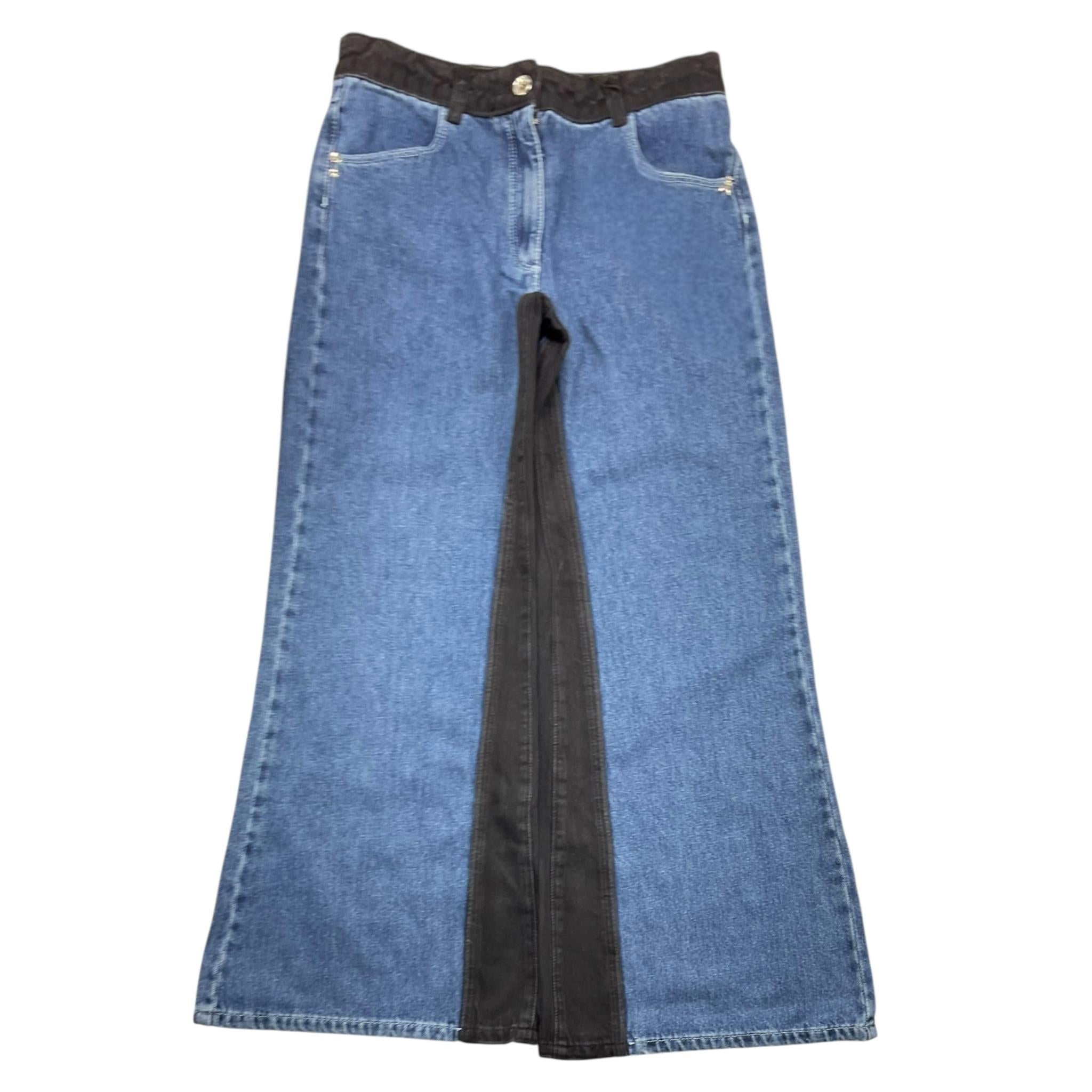 PATRIZIA PEPE jeans tinta unita modello palazzo con profili in contrasto Blu per Bambina 7P0320XX BLU PATRIZIA PEPE