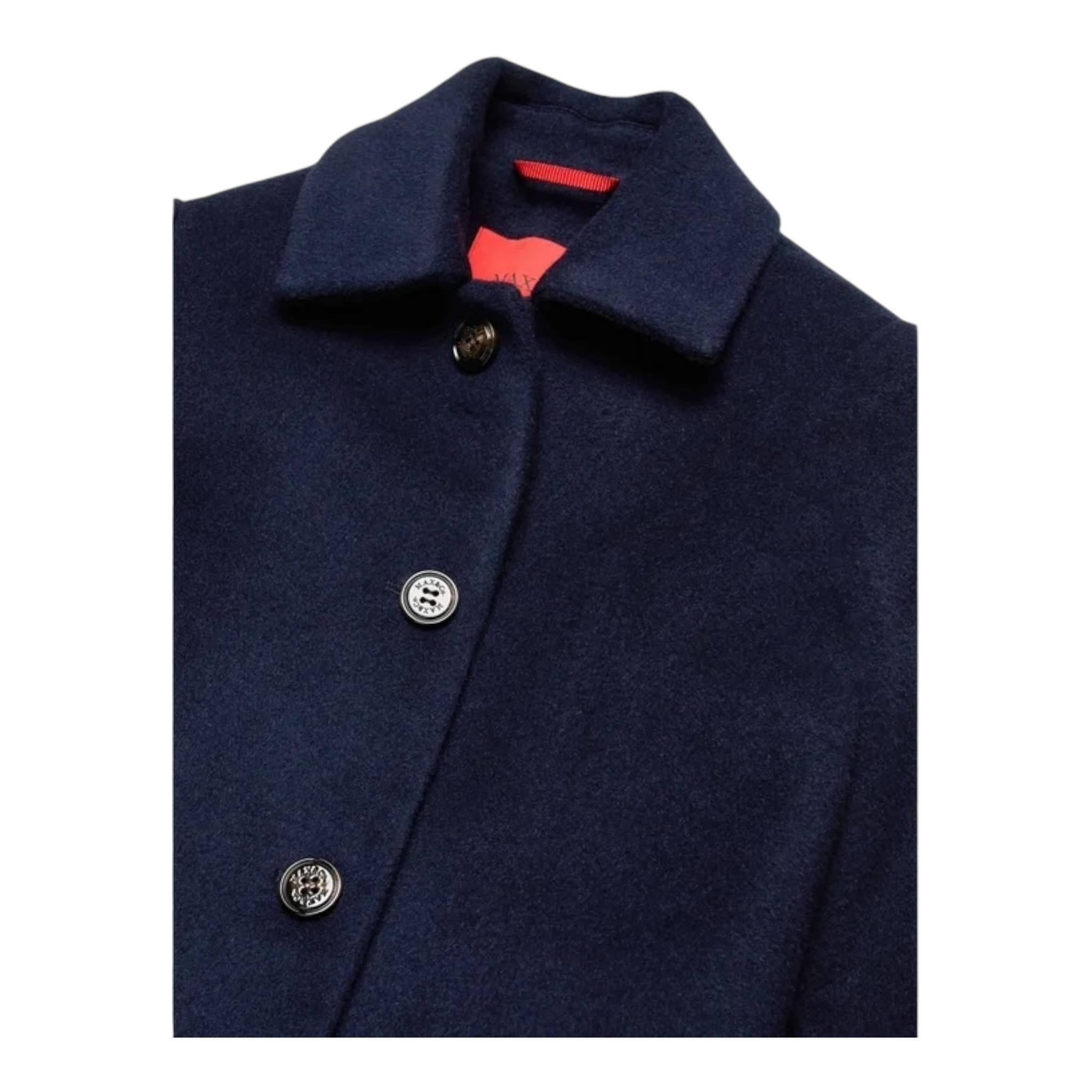 MAX&Co. cappotto tinta unita con bottoni Blu per Bambina MX0093 BLU MAX&Co.