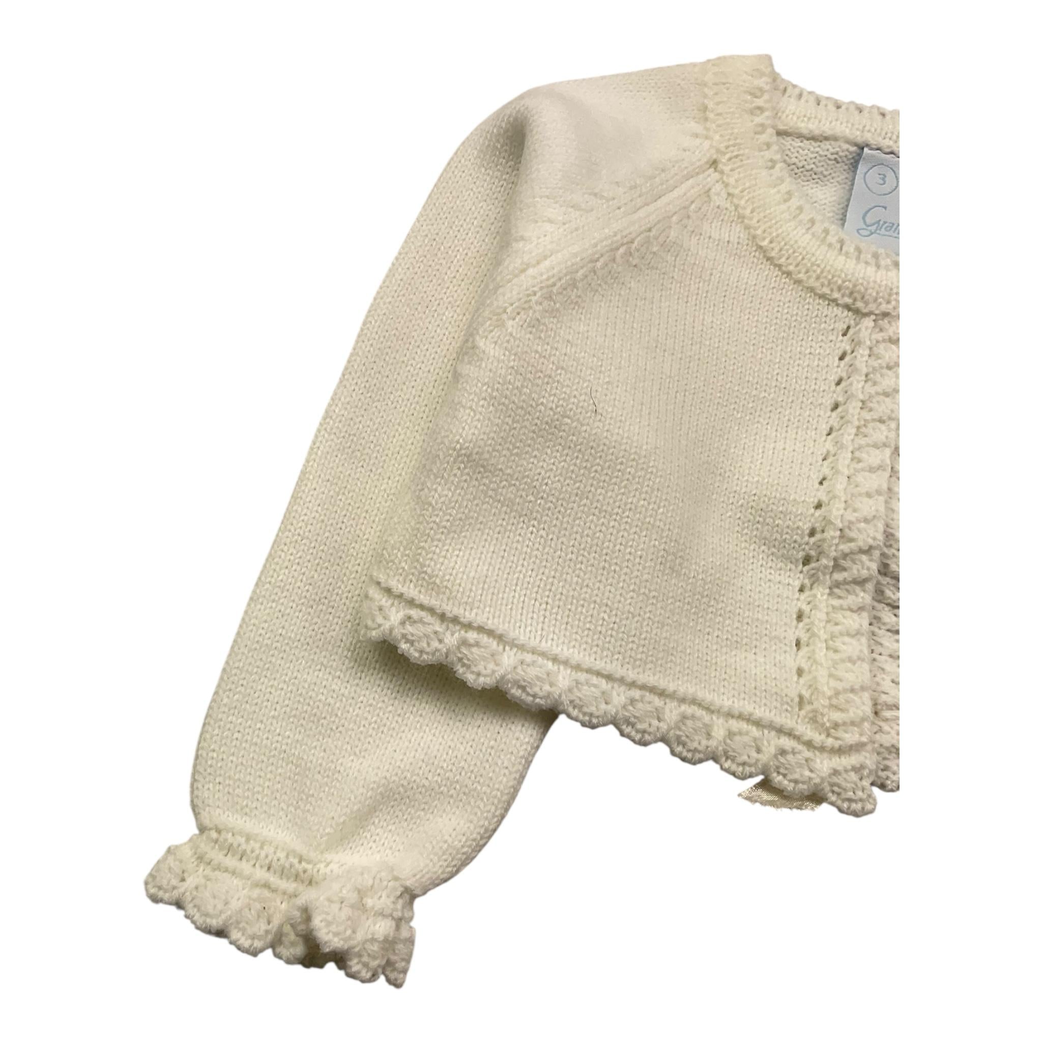 GRANLEI coprispalle tinta unita con trafori Panna per Neonata 224201 PANNA GRANLEI