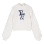ELISABETTA FRANCHI maglia tinta unita collo alto con logo Panna per Neonata EGMA030 PANNA ELISABETTA FRANCHI