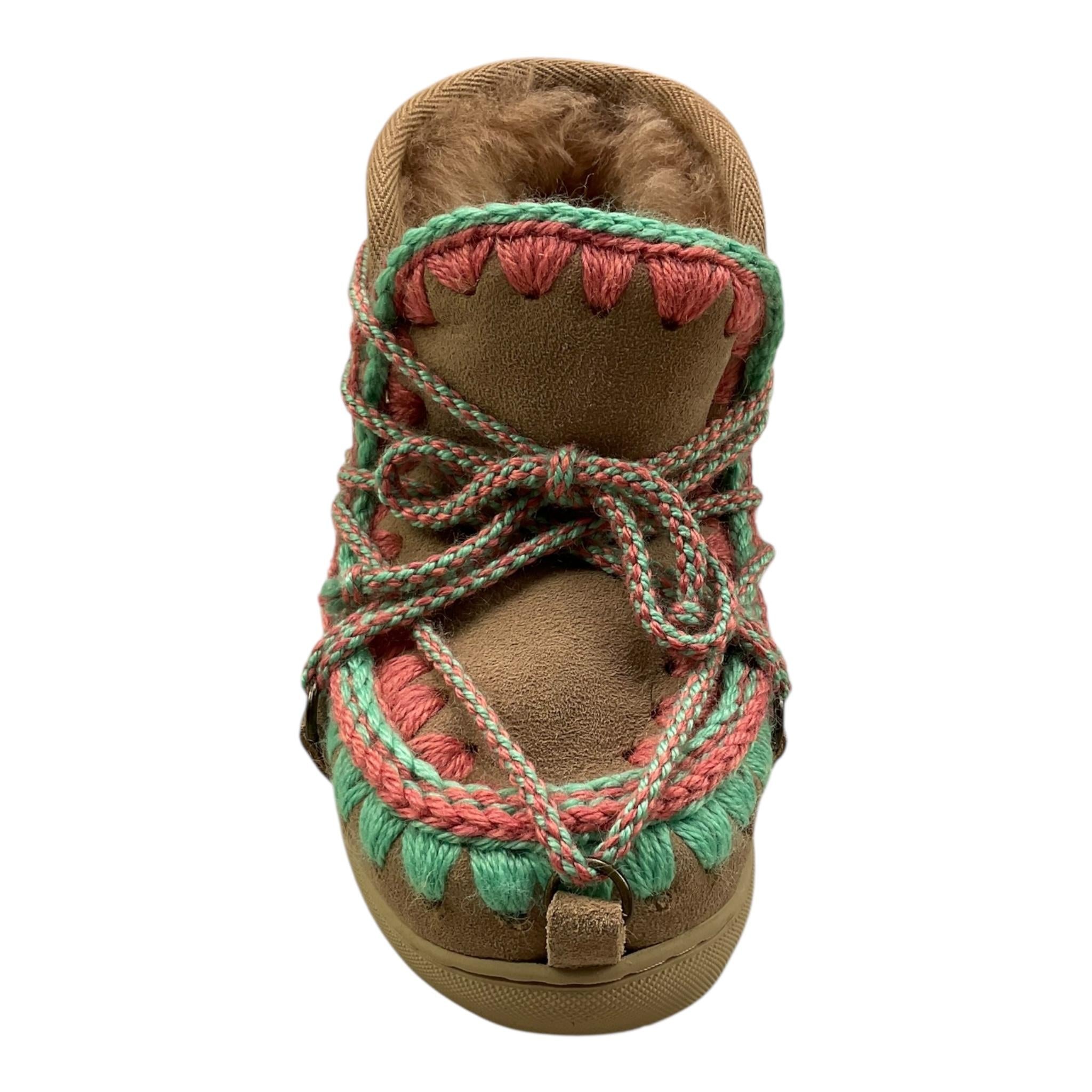 MOU stivali tinta unita con ricami e lacci Beige per Bambina MUFK111020A BEIGE MOU