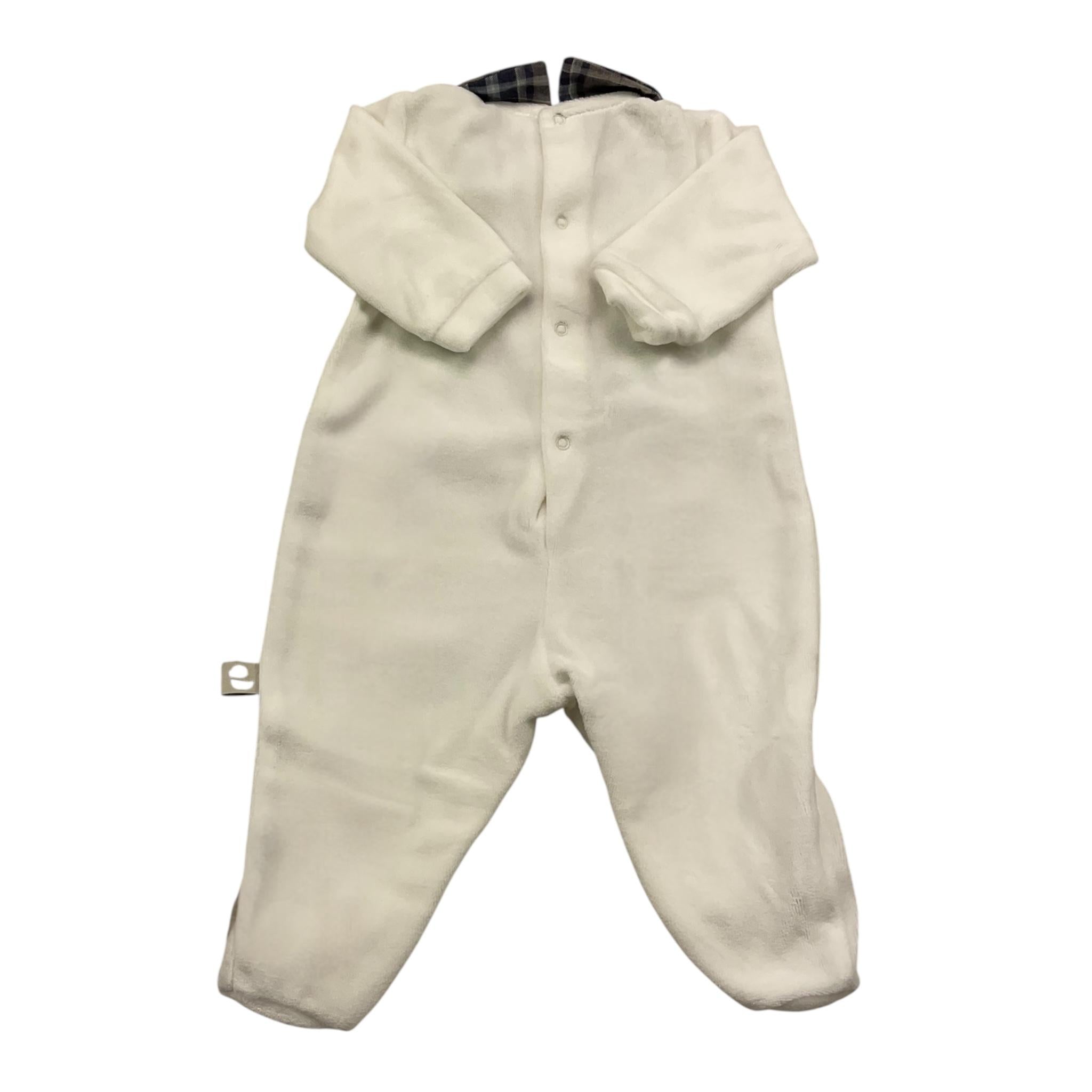 LALALU' tutina manica lunga in ciniglia con stampa in contrasto Bianco per Neonato TCL3NX BIANCO LALALU'