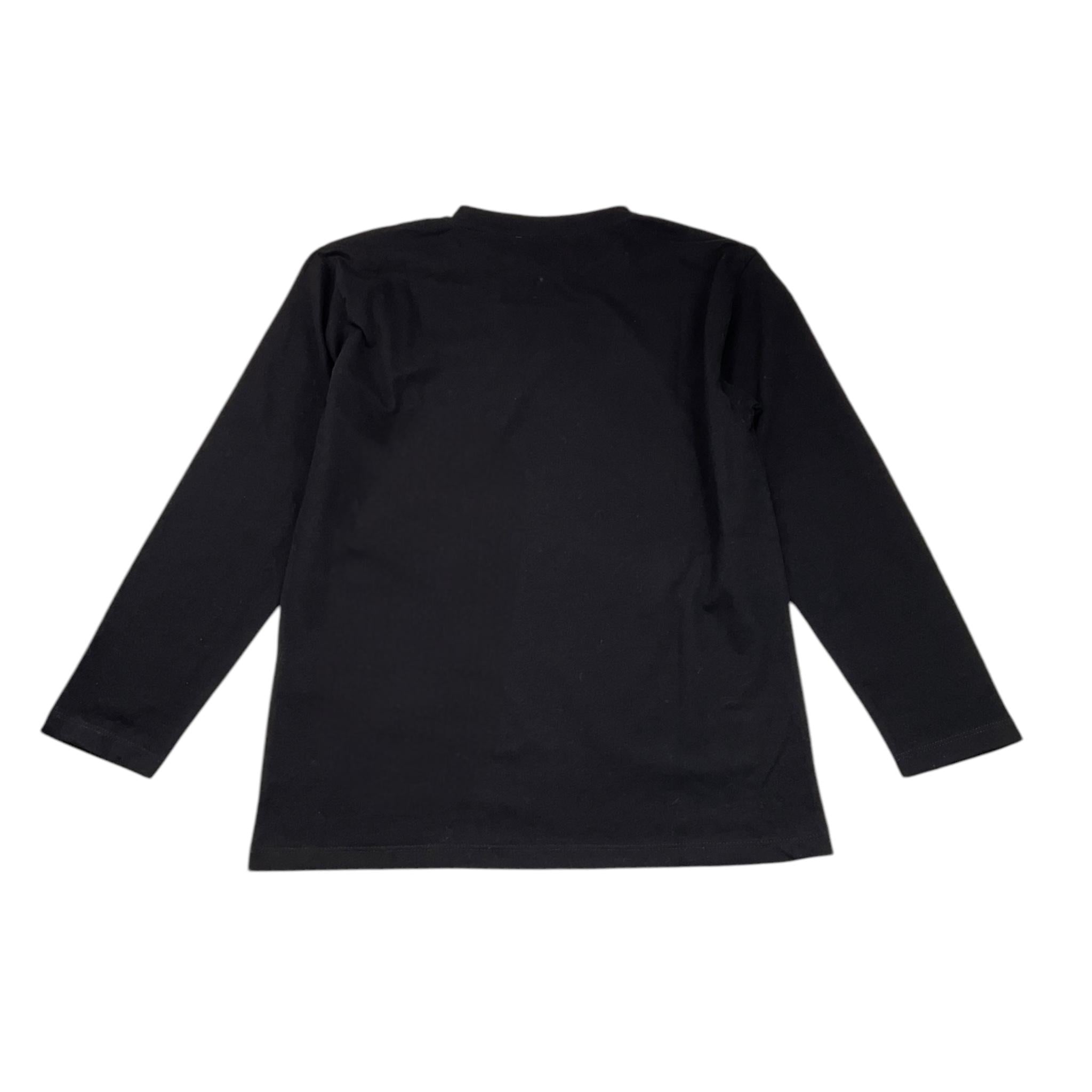 PAOLO PECORA shirt girocollo tinta unita con stampa Nero per Bambino PP3820 NERO PAOLO PECORA