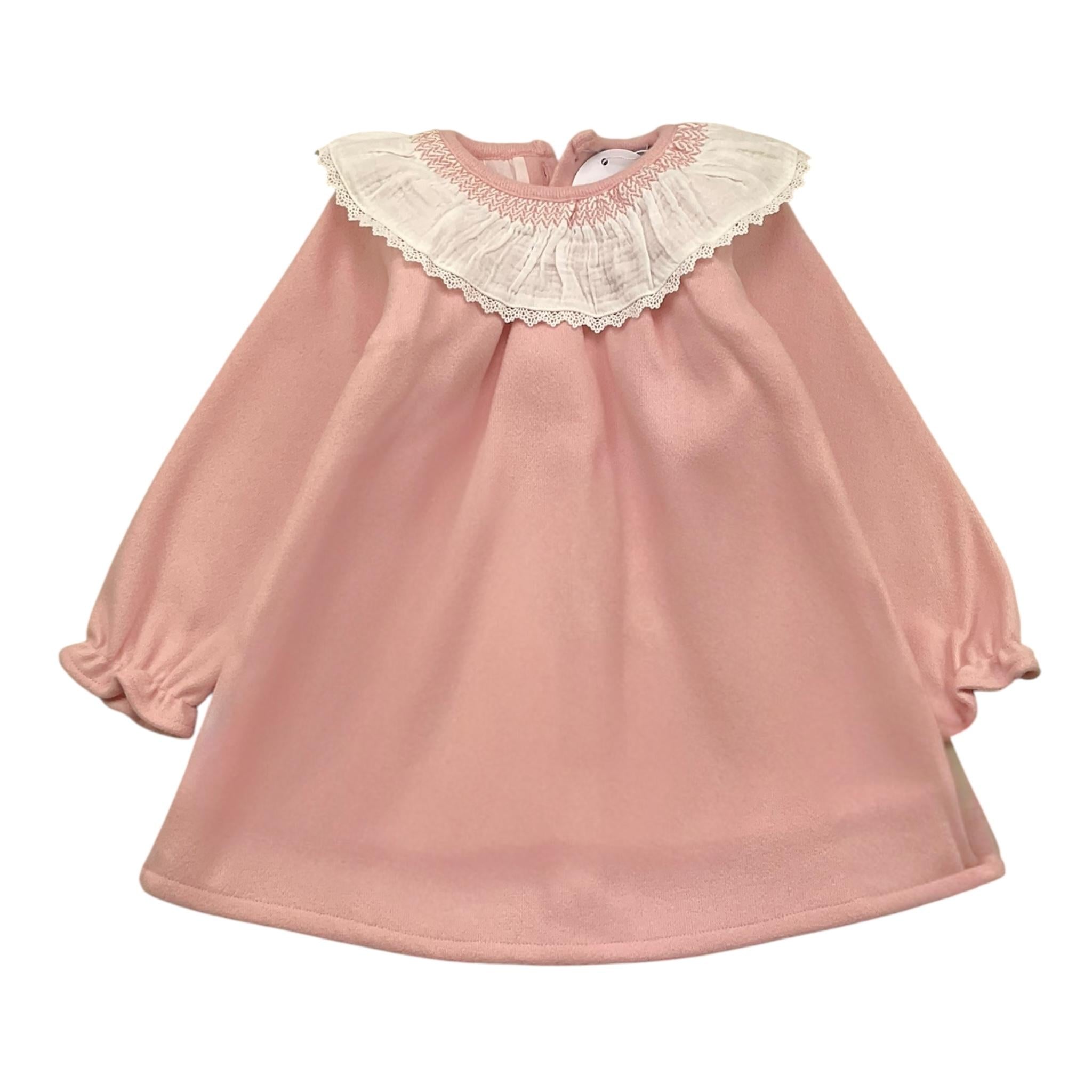 BABIDU abito tinta unita con colletto in contrasto Rosa per Bambina 92770J ROSA BABIDU