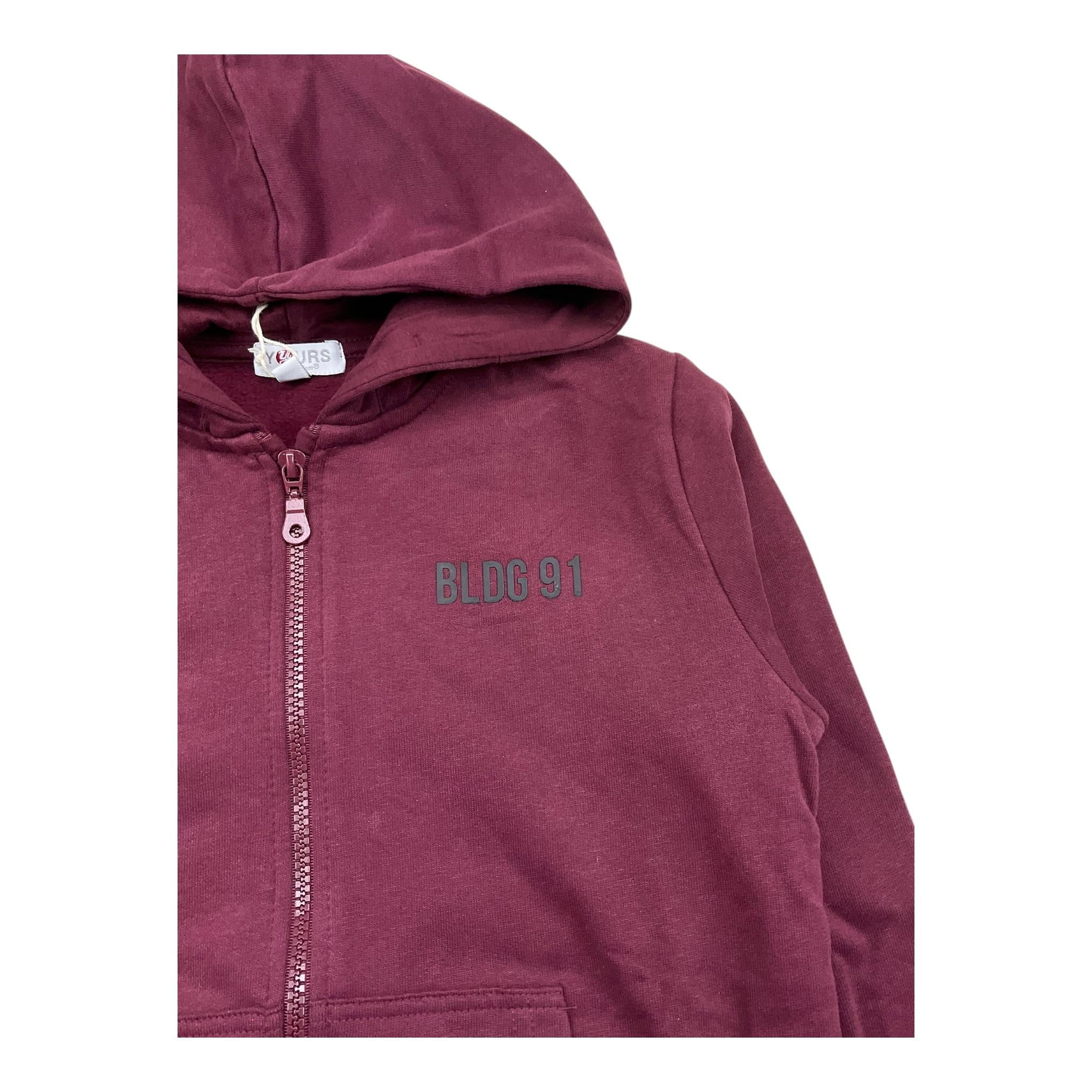 YOURS felpa con zip e cappuccio tinta unita Bordeaux per Bambino BY1477 BORDEAUX YOURS
