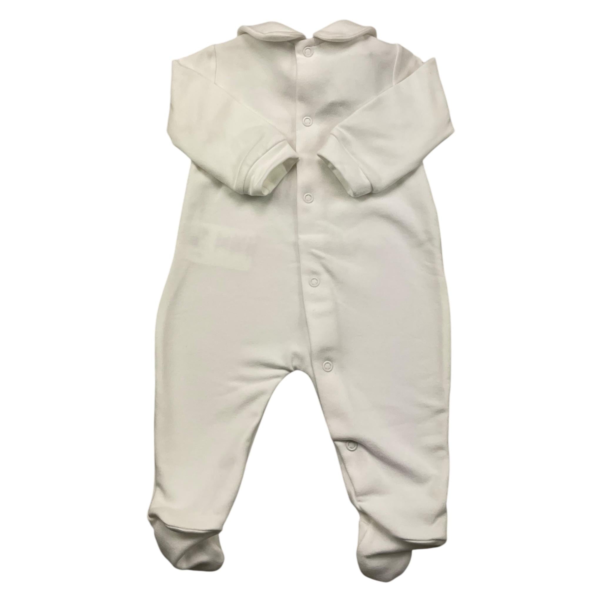 LE BEBE' tutina manica lunga tinta unita con orso Bianco per Neonata LBG6005 BIANCO LE BEBE'