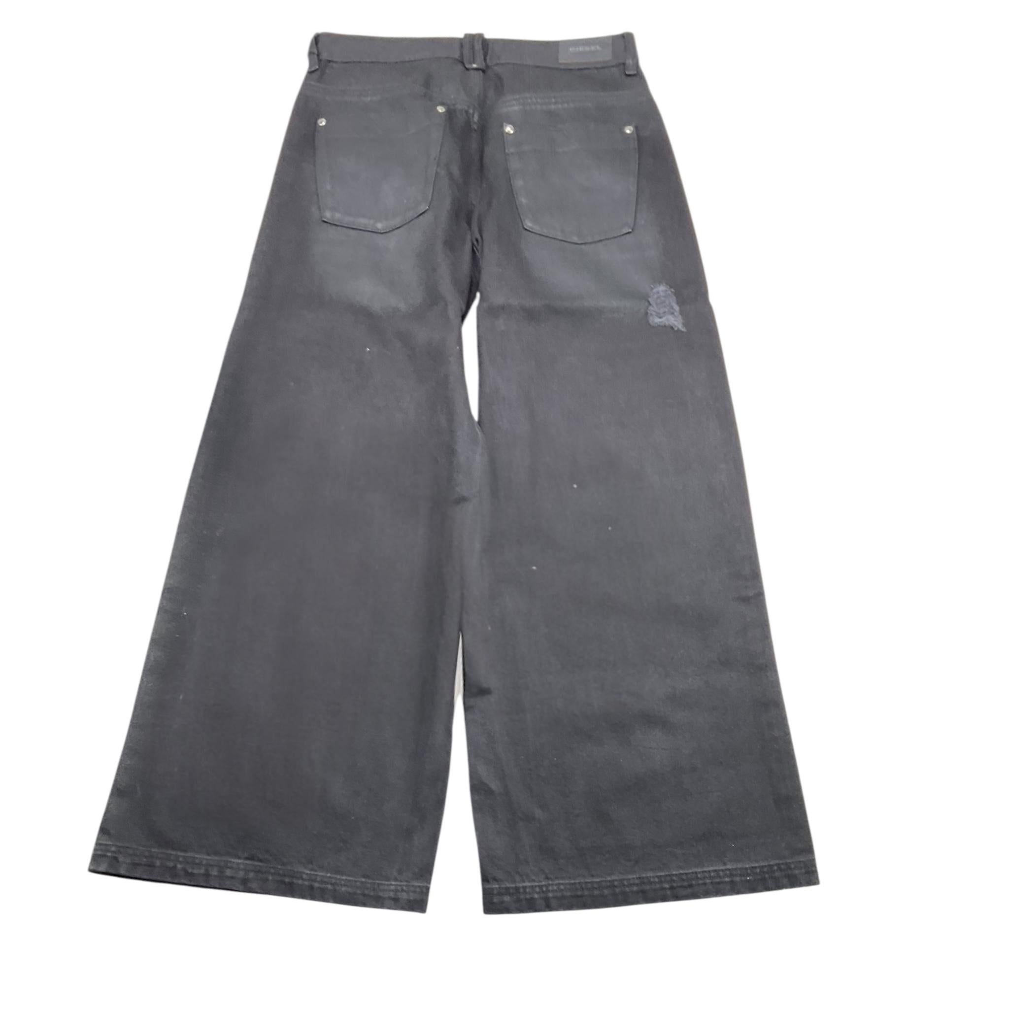 DIESEL jeans tinta unita modello a palazzo con paillettes Nero per Bambina 00J41Q NERO DIESEL