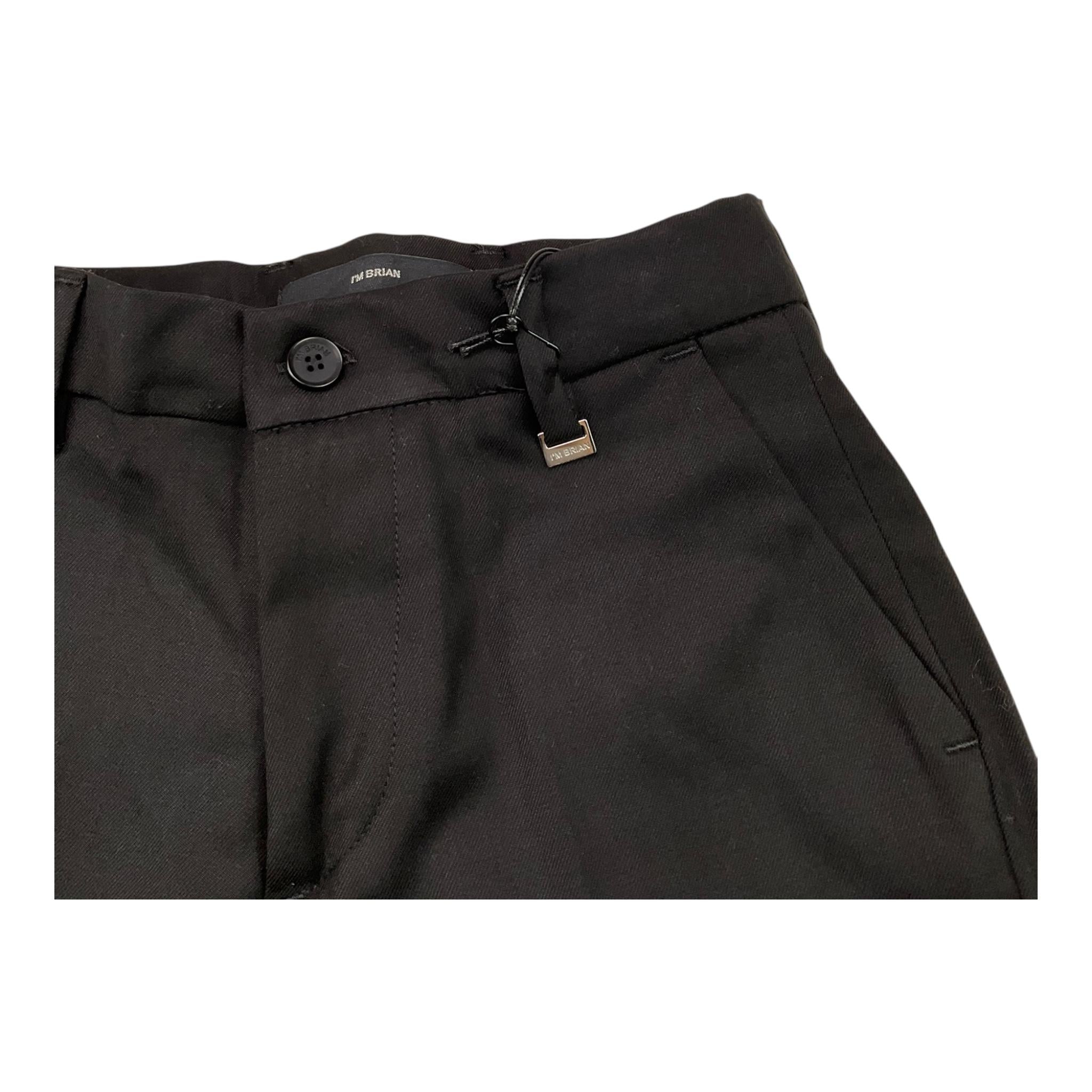I'M BRIAN pantalone tinta unita con girovita regolabile Nero per Bambino PA3074JX NERO I'M BRIAN