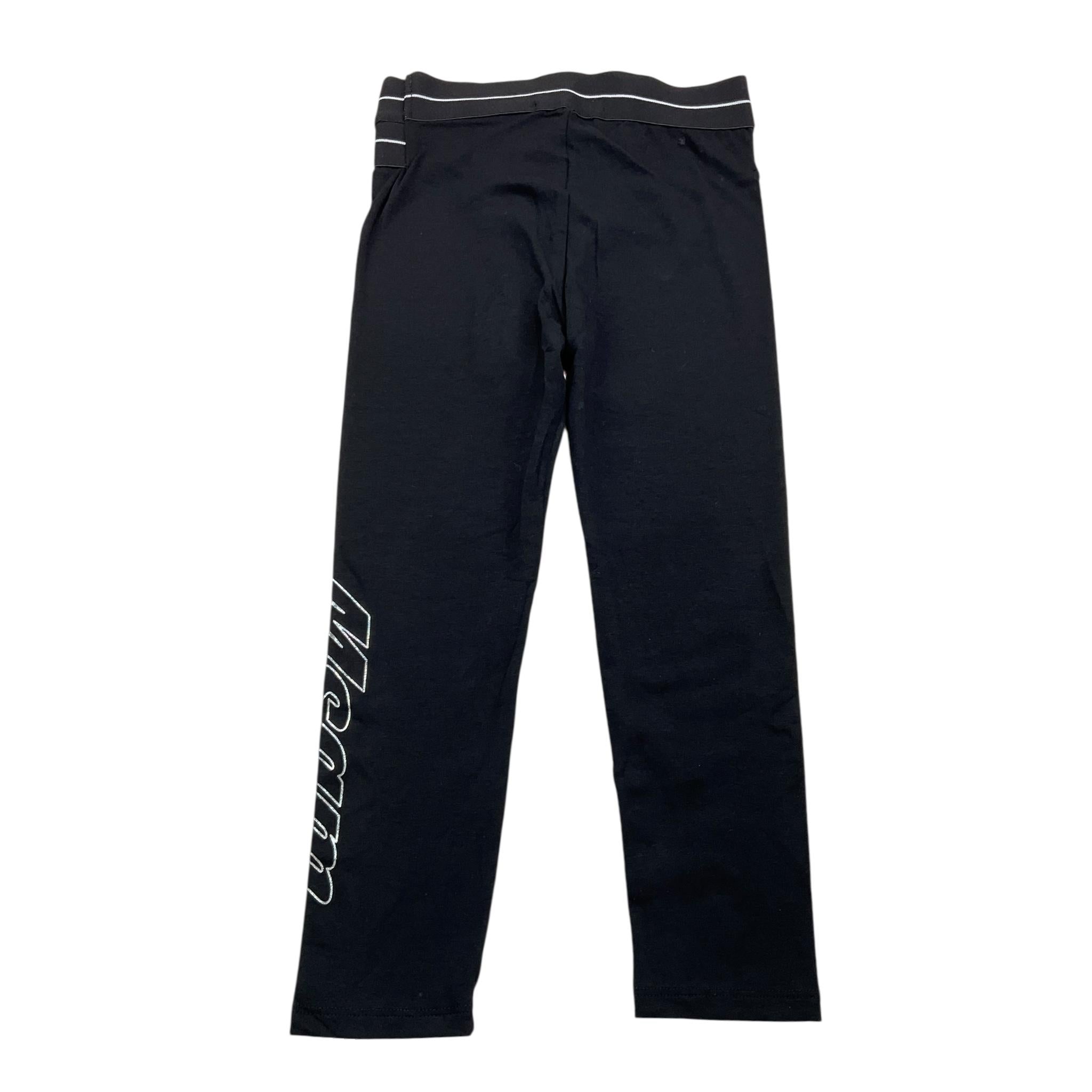 MSGM leggins tinta unita con logo Nero per Bambina MS027074 NERO MSGM