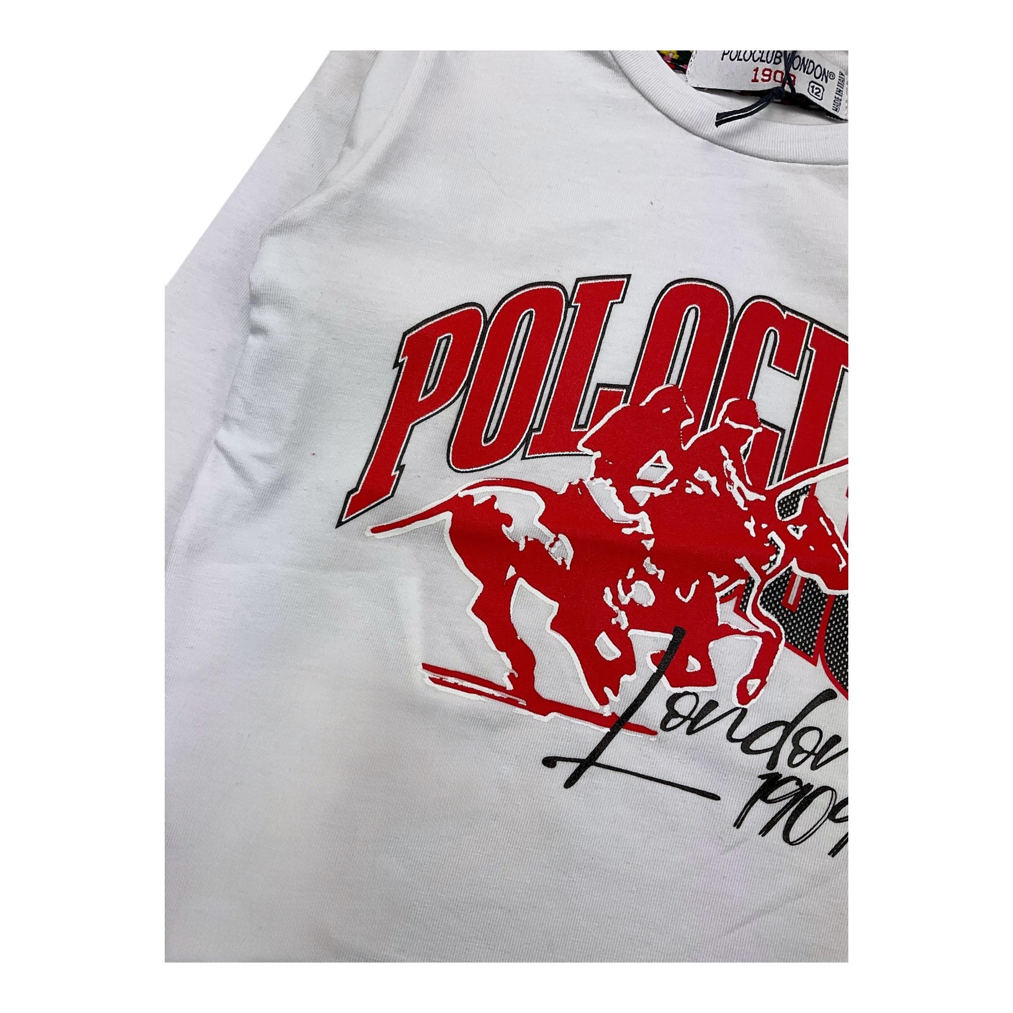 POLO CLUB LONDON shirt girocollo tinta unita con stampa Bianco per Neonato 242118 BIANCO POLO CLUB LONDON
