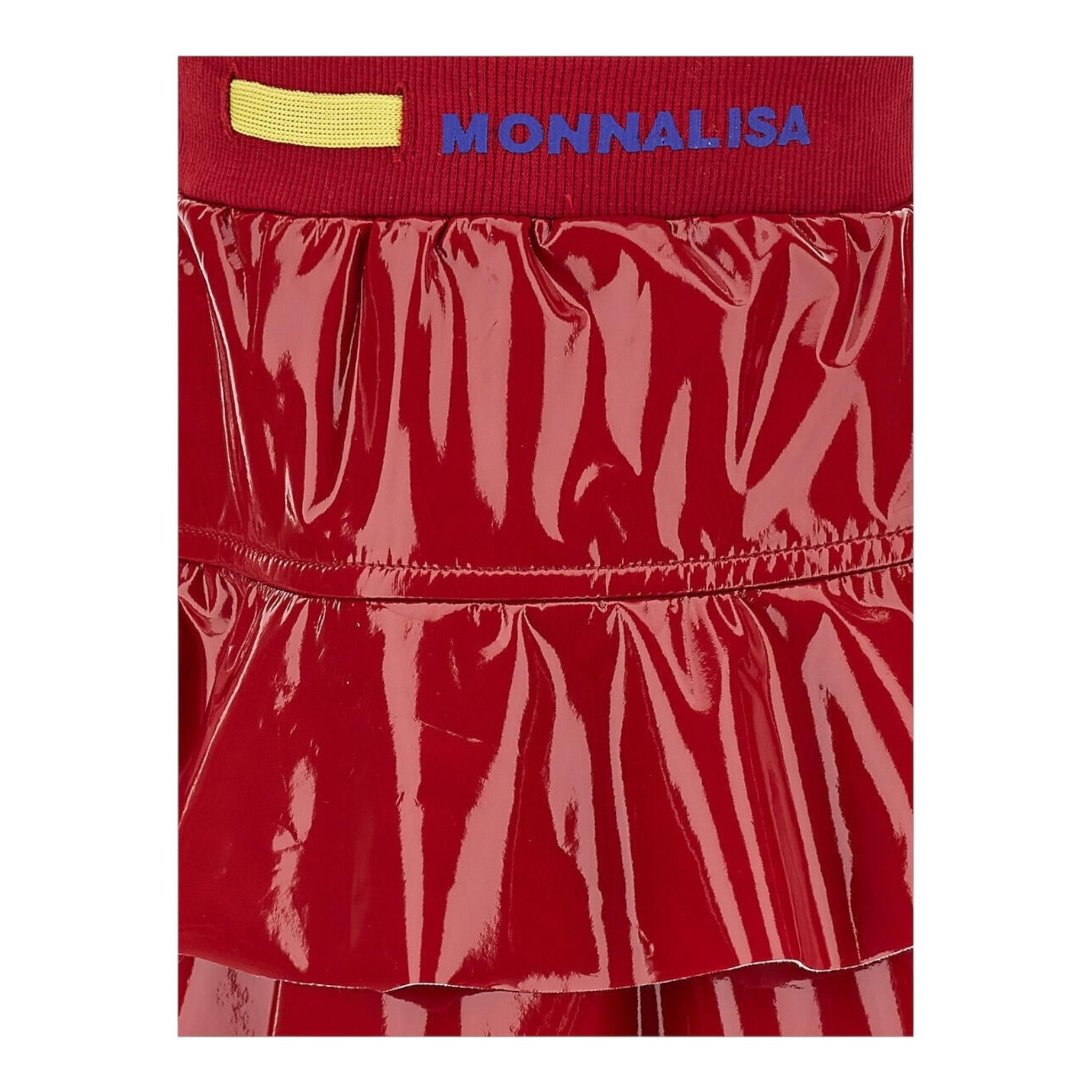 MONNALISA gonna tinta unia in vernice con balze Rosso per Bambina 19D704 ROSSO MONNALISA