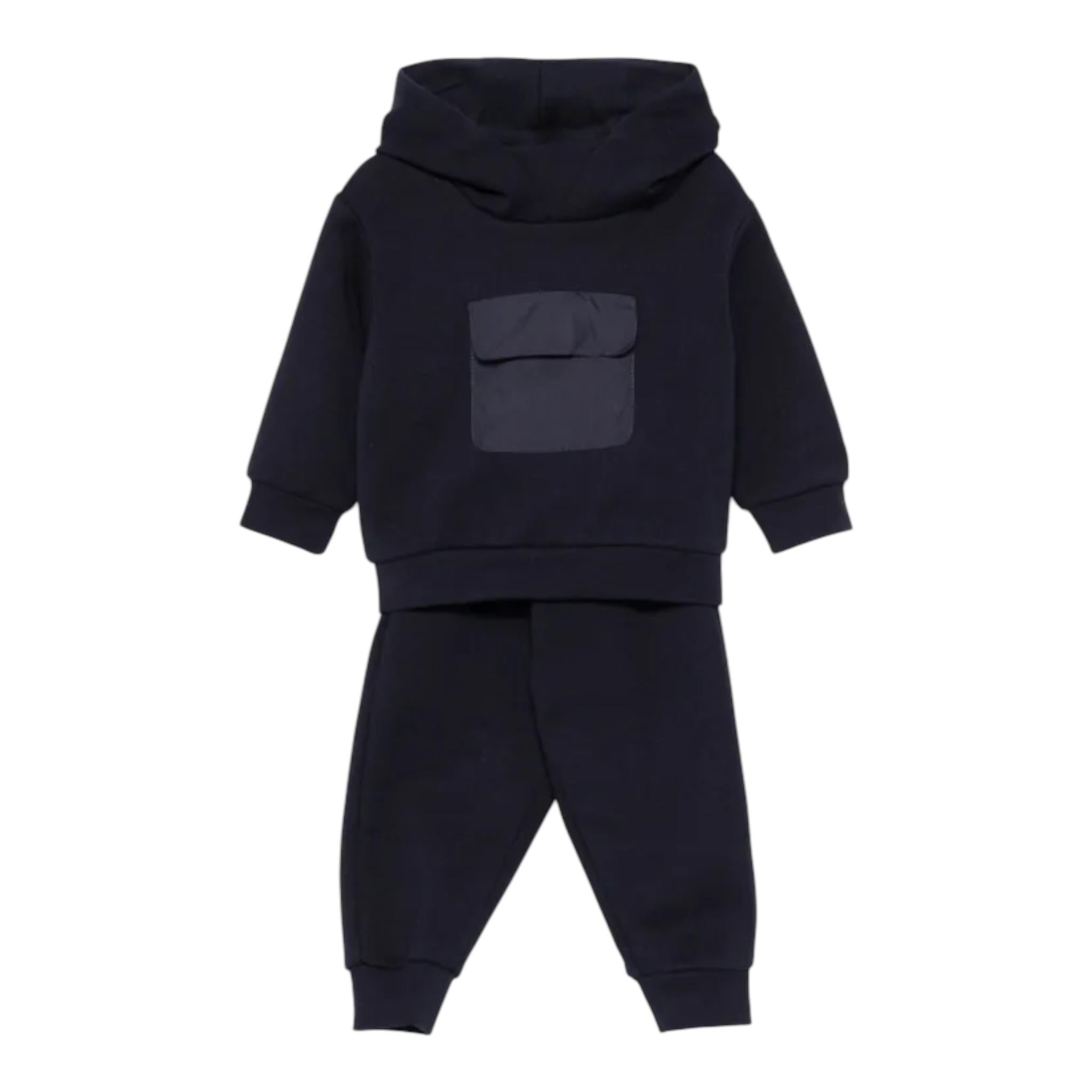 IL GUFO completo 2 pezzi felpa-pantalone tinta unita Blu per Neonato A24DP507M0107 BLU IL GUFO