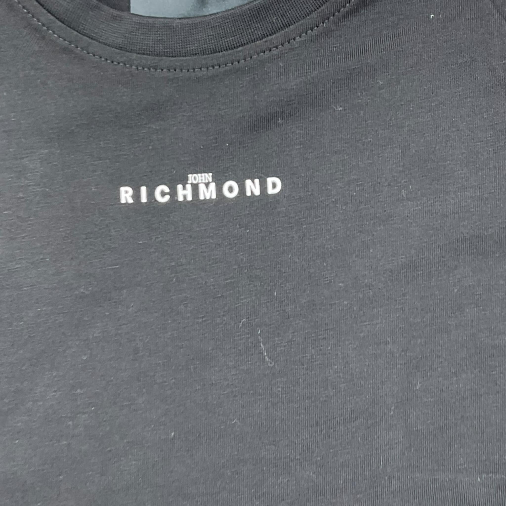 JOHN RICHMOND t-shirt girocollo tinta unita con stampa Nero per Neonato RBA24111TSN NERO JOHN RICHMOND