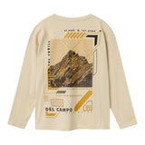 NAME.IT shirt girocollo tinta unia con stampa in contrasto Beige per Bambino 13234047 BEIGE NAME.IT