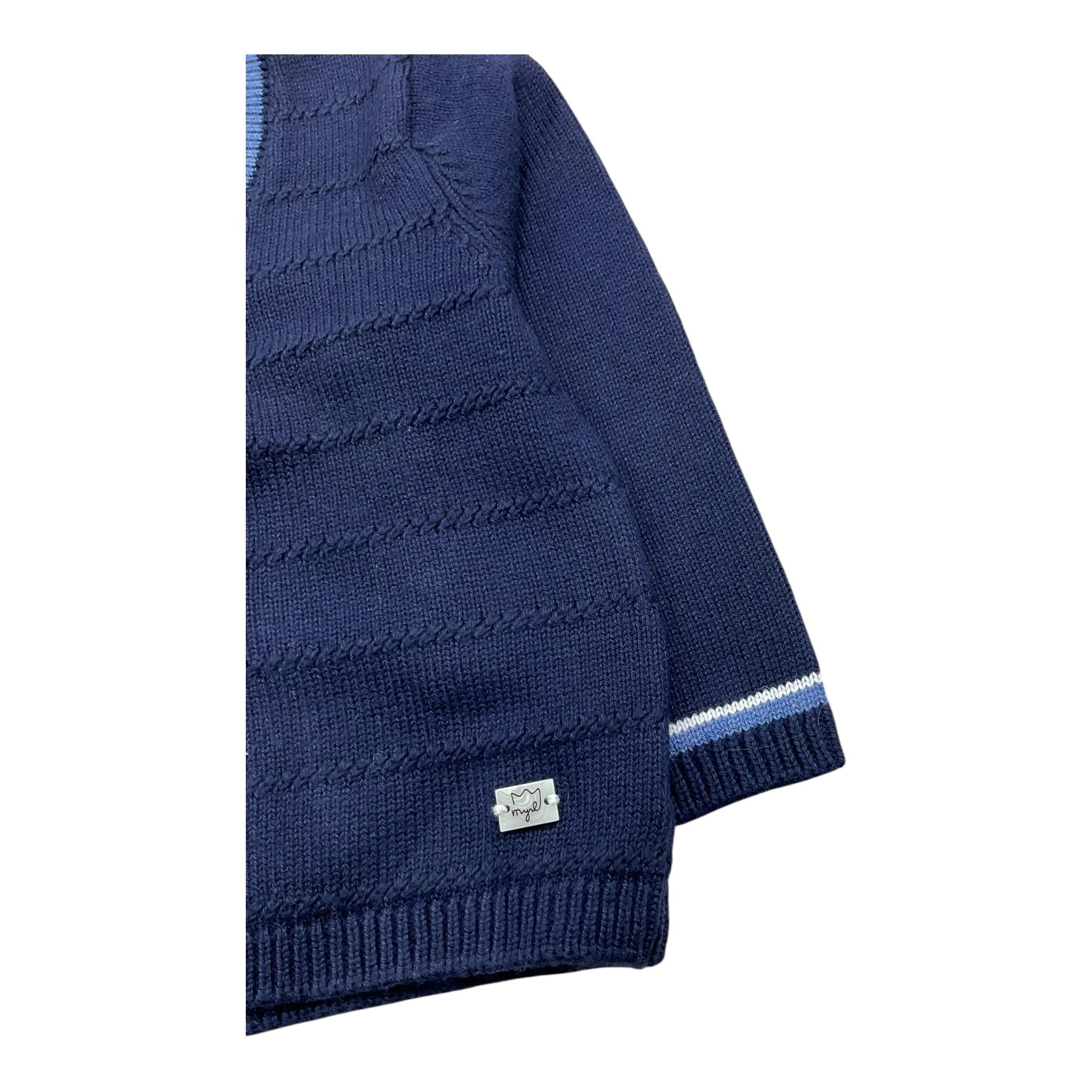 MAYORAL cardigan tinta unita con profili in contrasto Blu per Neonato 2341 BLUJ MAYORAL