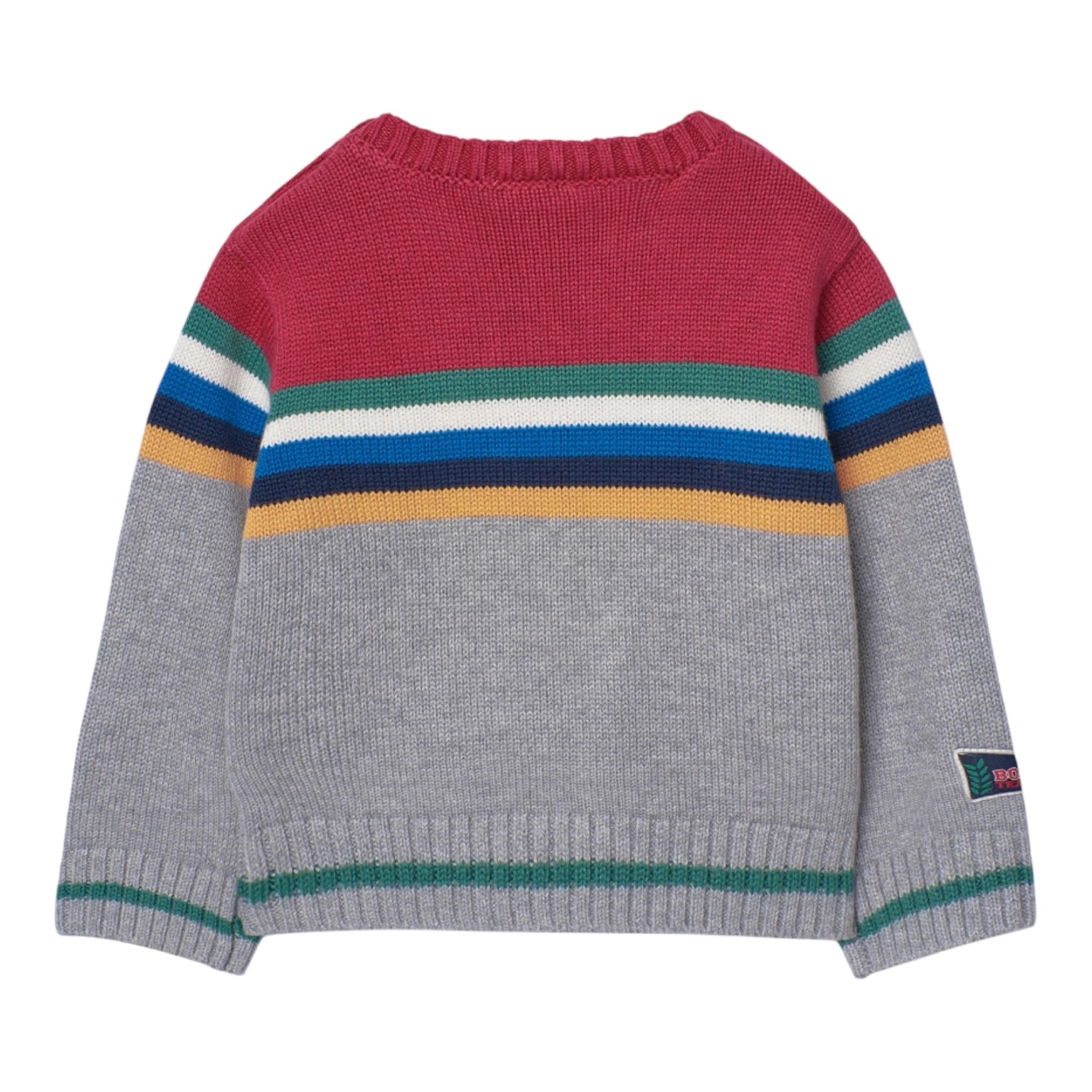 BOBOLI maglia girocollo tinta unita con fantasia a righe Grigio per Neonato 309024 GRIGIO BOBOLI