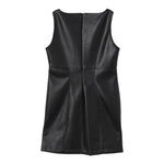 ELISABETTA FRANCHI abito giromanica tinta unita in ecopelle Nero per Bambina EFAB540X NERO ELISABETTA FRANCHI