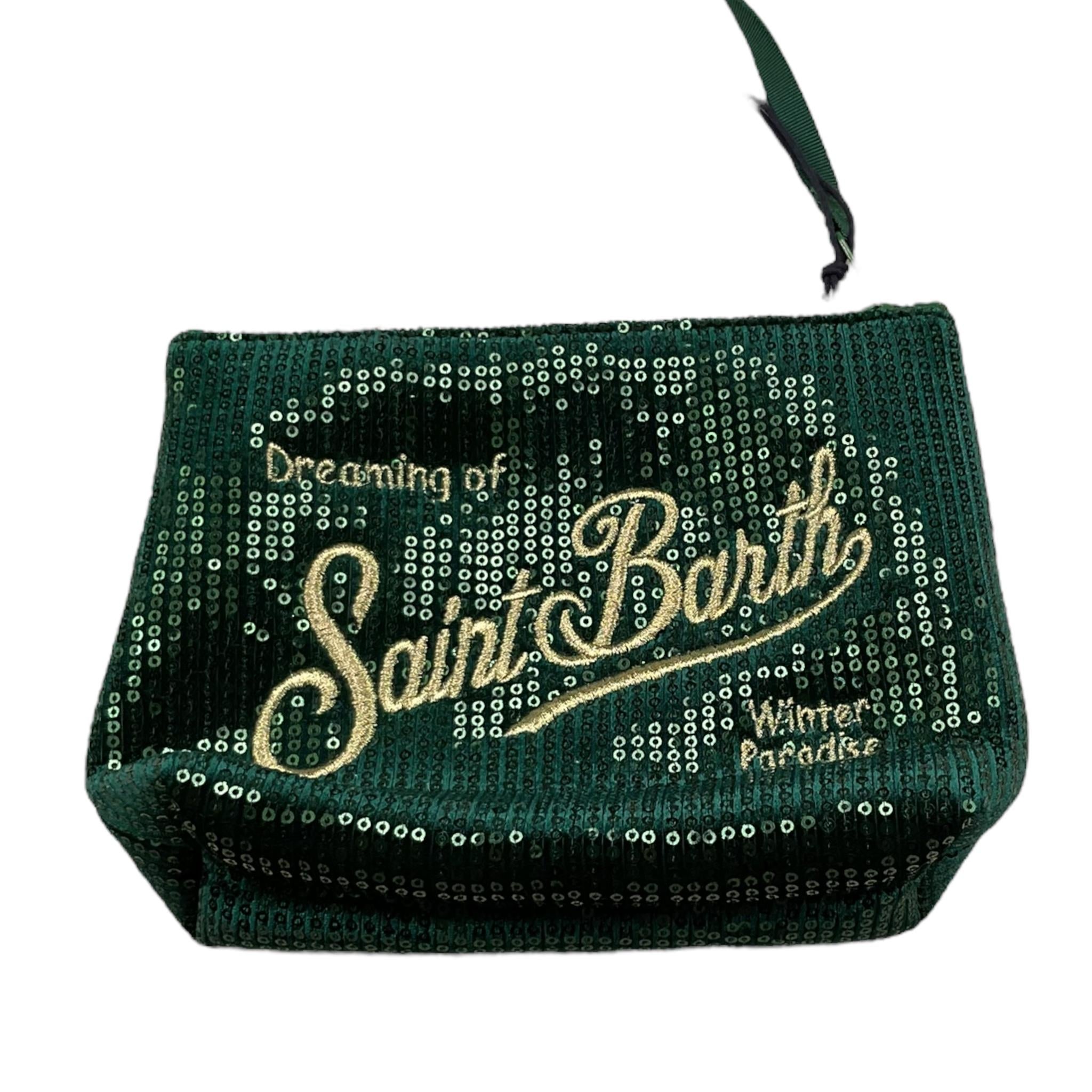 SAINT BARTH borsello tinta unita paillettato Verde per Bambina VELVET VERDE SAINT BARTH