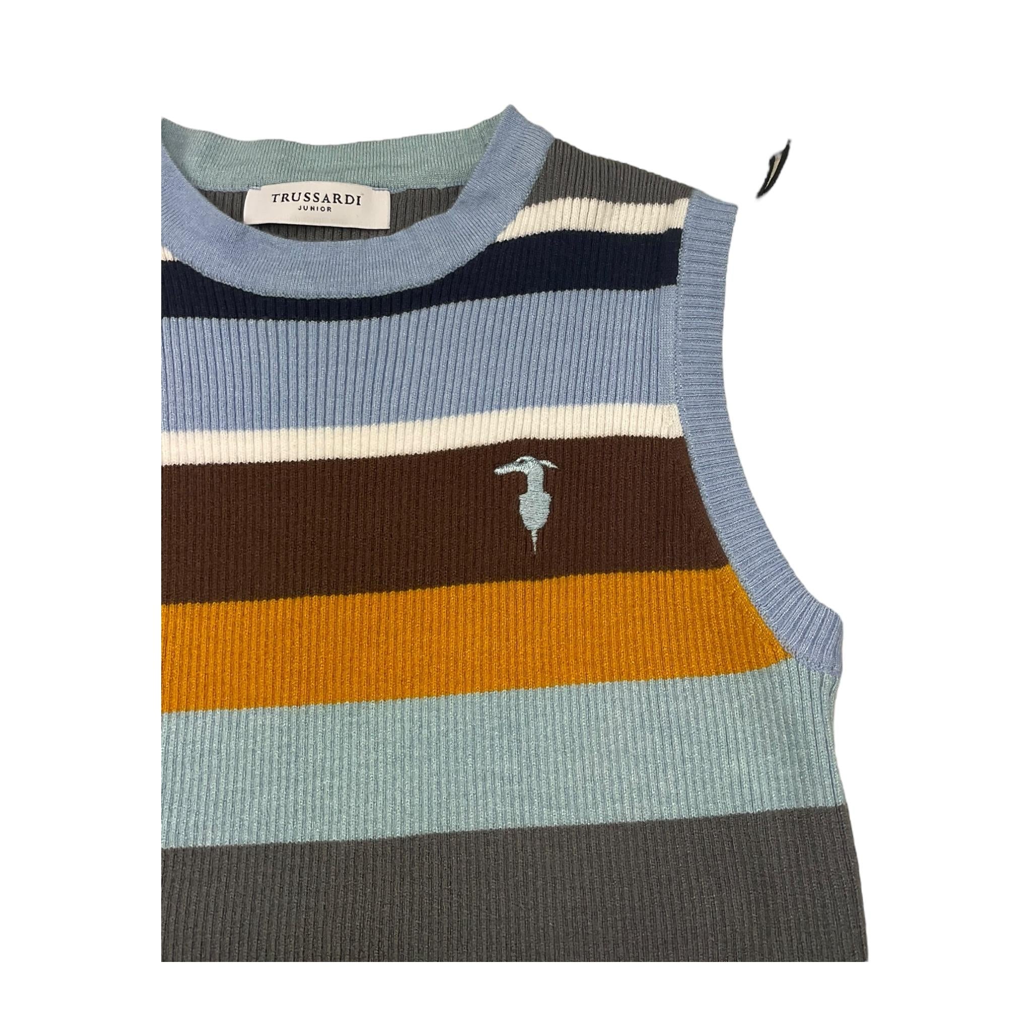 TRUSSARDI gilet girocollo fantasia a righe Multicolor per Bambino TGA25017GL MULTICOLR TRUSSARDI