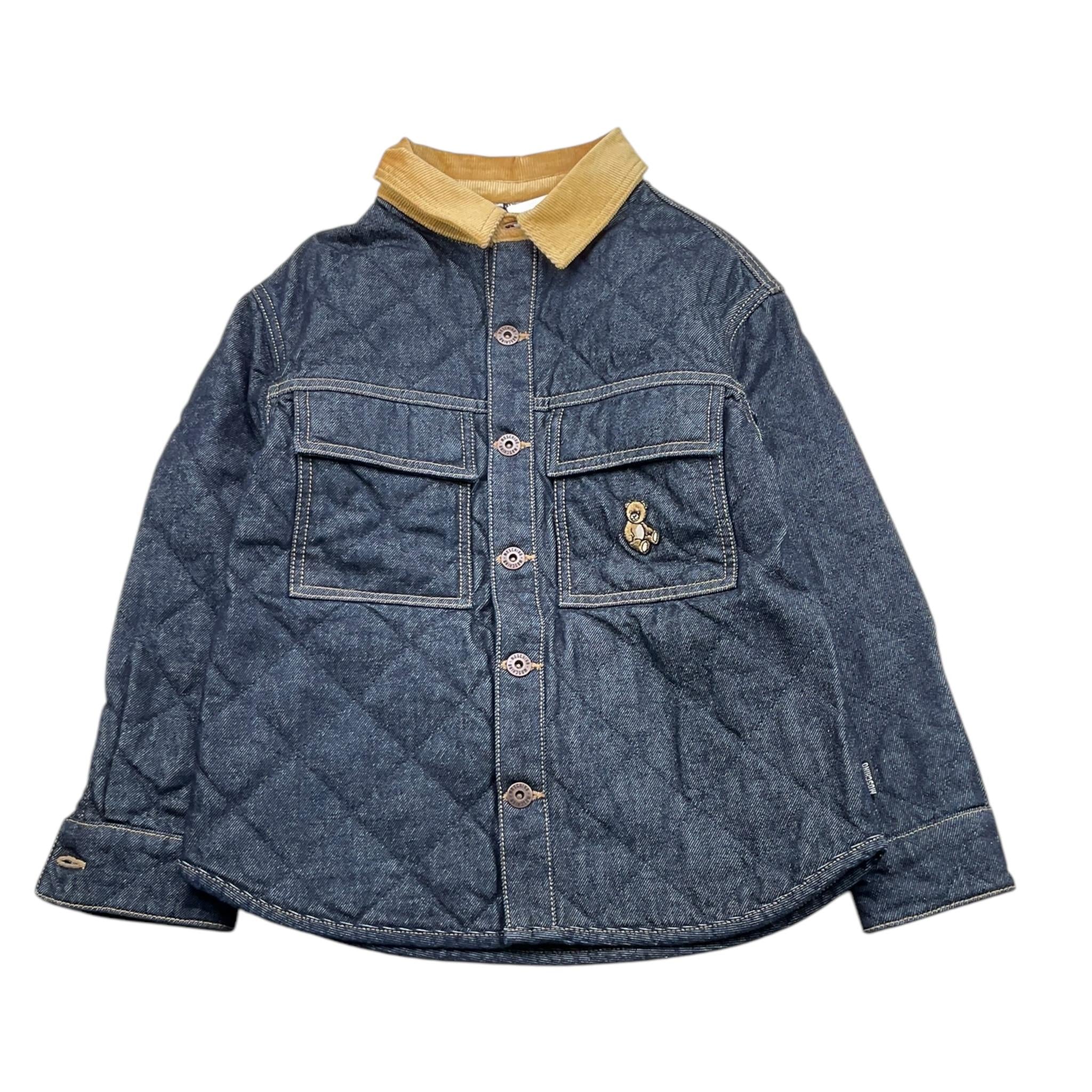 MOSCHINO giubbino in denim con colletto in contrasto Blu per Bambino HUS05E BLU MOSCHINO