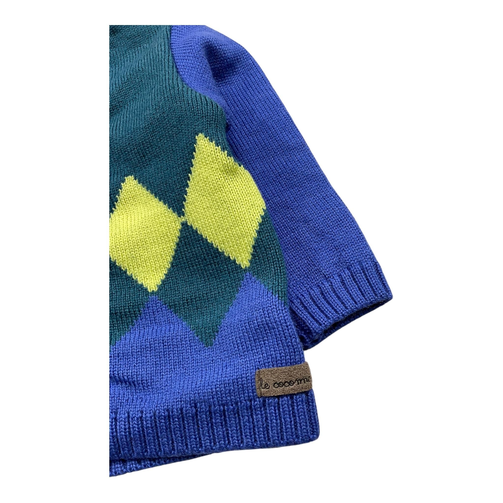 LE COCONNE cardigan tinta unita fantasia rombi Blu per Neonato LCN0799 BLU LE COCONNE