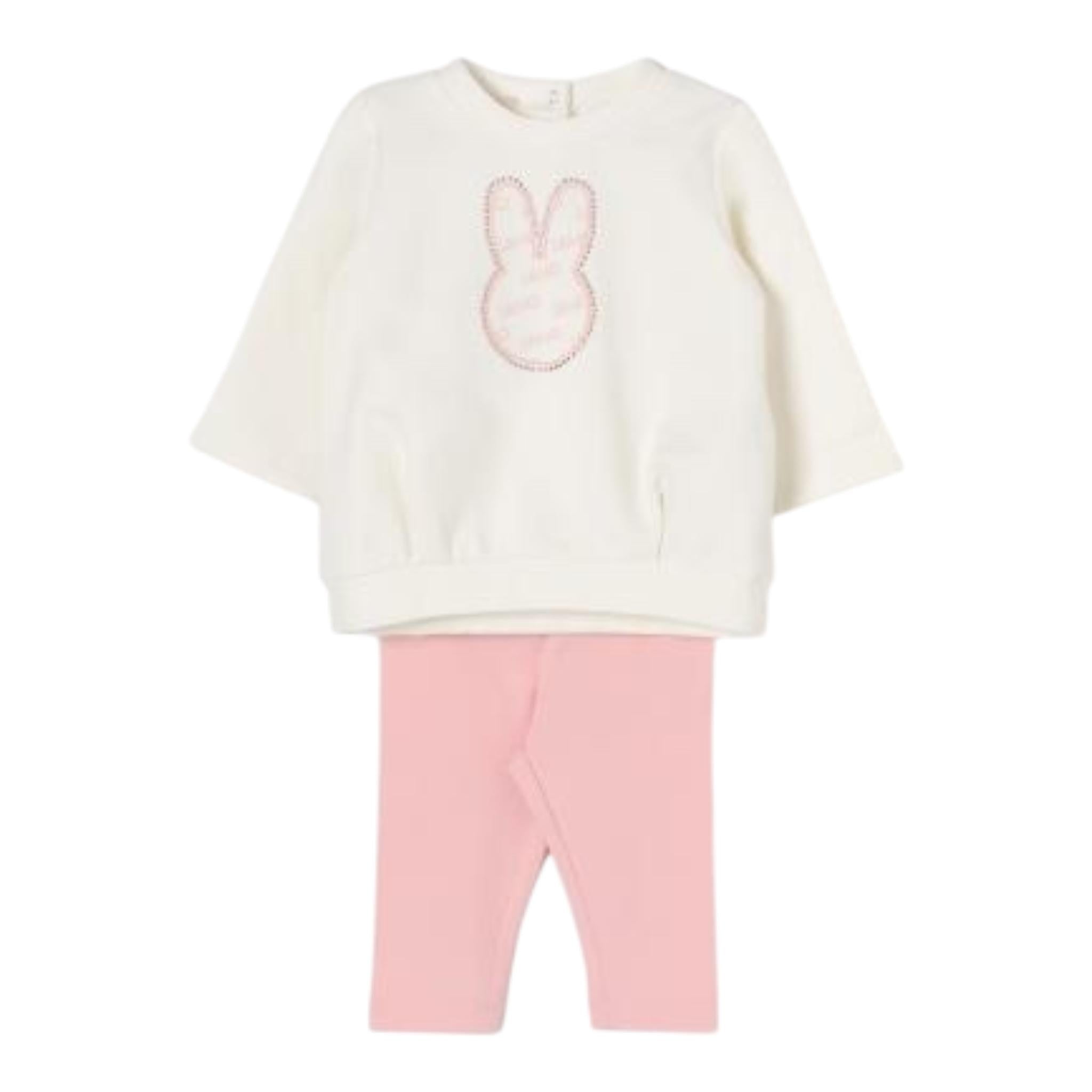 LIU JO completo 2pz felpa-leggins bicolore Bianco/rosa per Neonata HF4037F0939 BIANCO/ROSA LIU JO