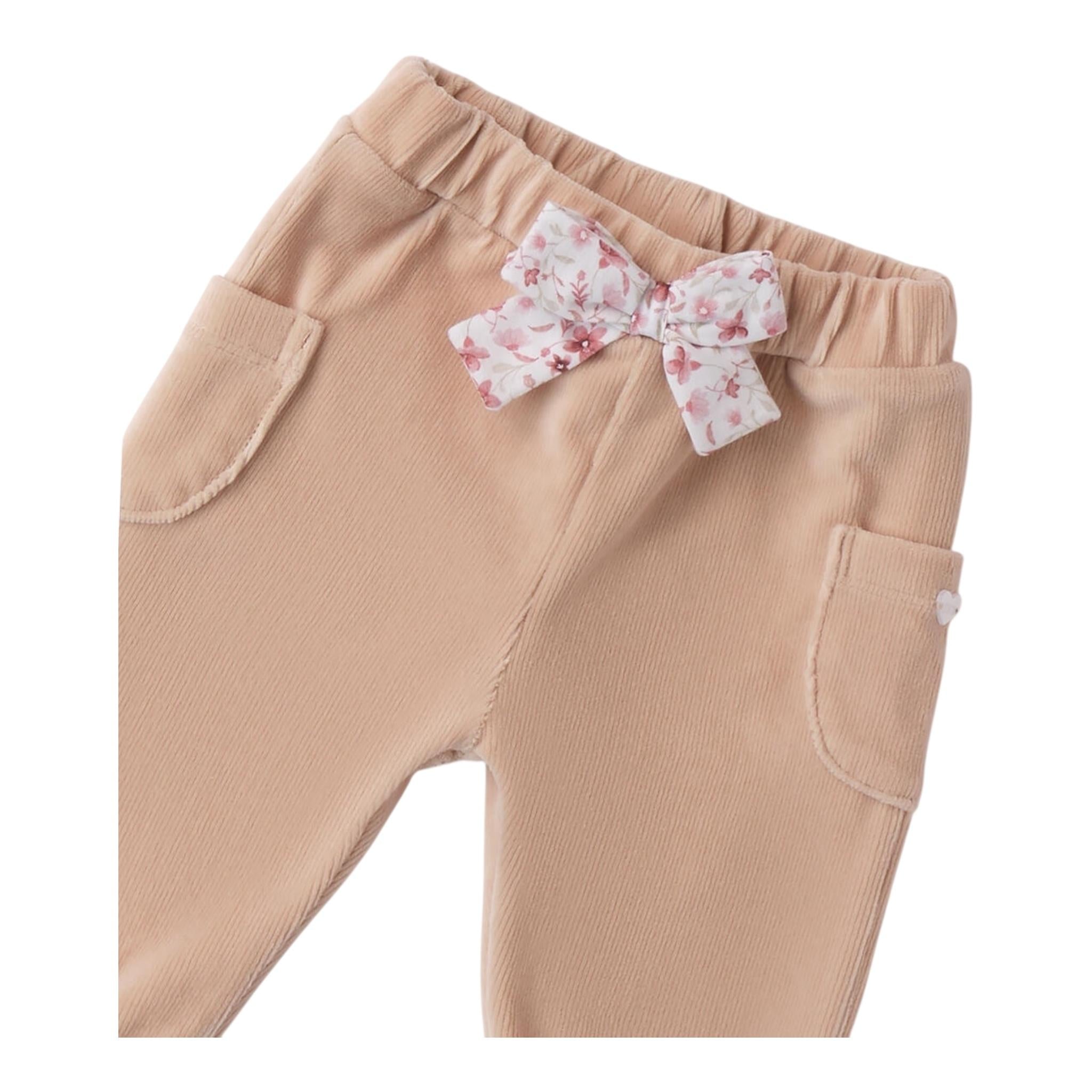 MINI BANDA pantalone tinta unita in camoscio Beige per Neonata 3A724 BEIGE MINI BANDA
