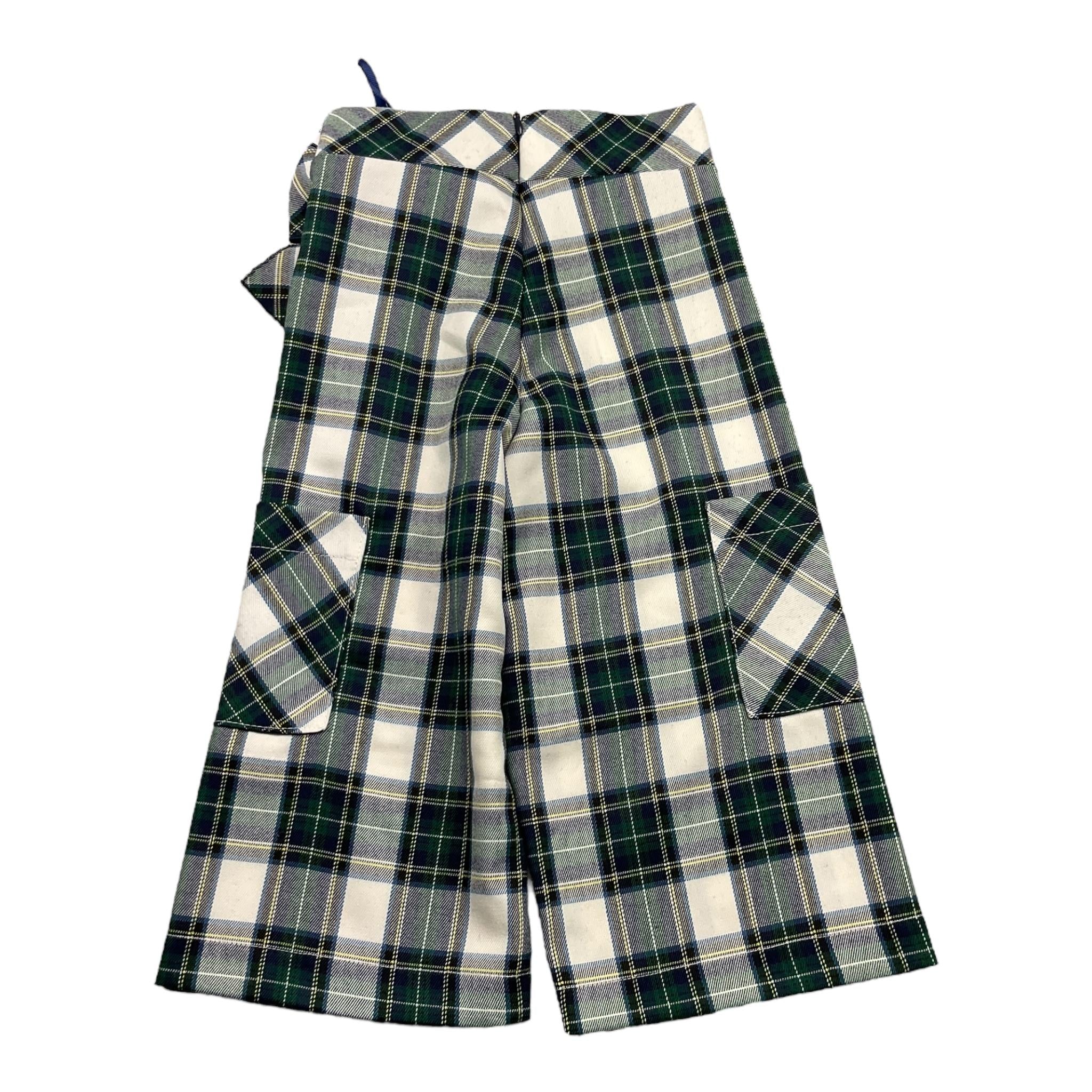 PICCOLA LUDO pantalone tricolore modello a palazzo con fantasia a quadri Verde per Bambina BS9WB004 VERDE PICCOLA LUDO