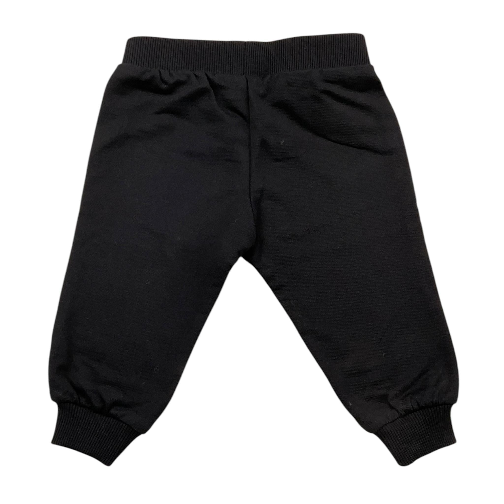 MOSCHINO pantalone tuta tinta unita con stampa in contrasto Nero per Bambino HUP084 NERO MOSCHINO