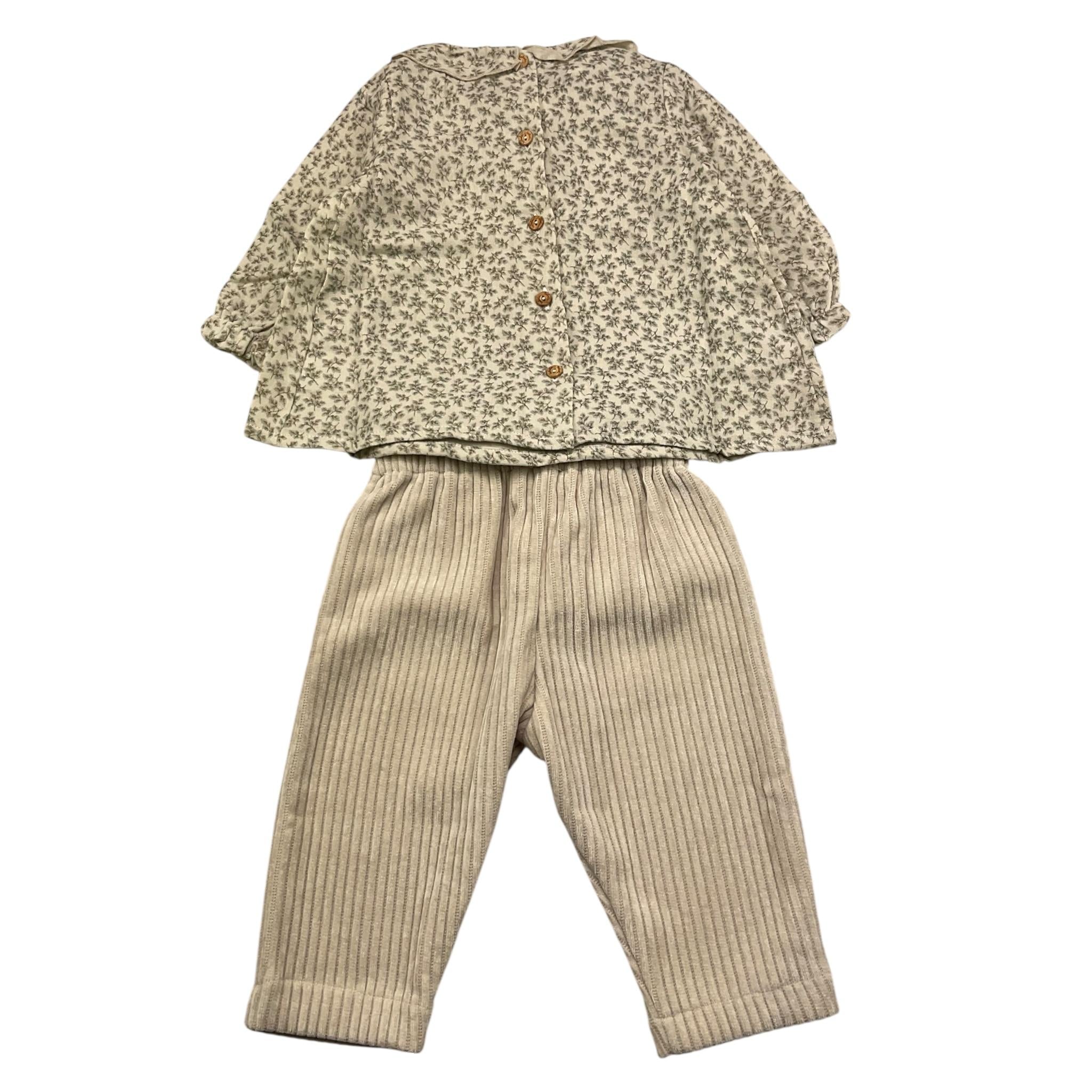 LALALU' completo 2 pezzi camicia-pantalone Beige per Neonata CTL011N BEIGE LALALU'