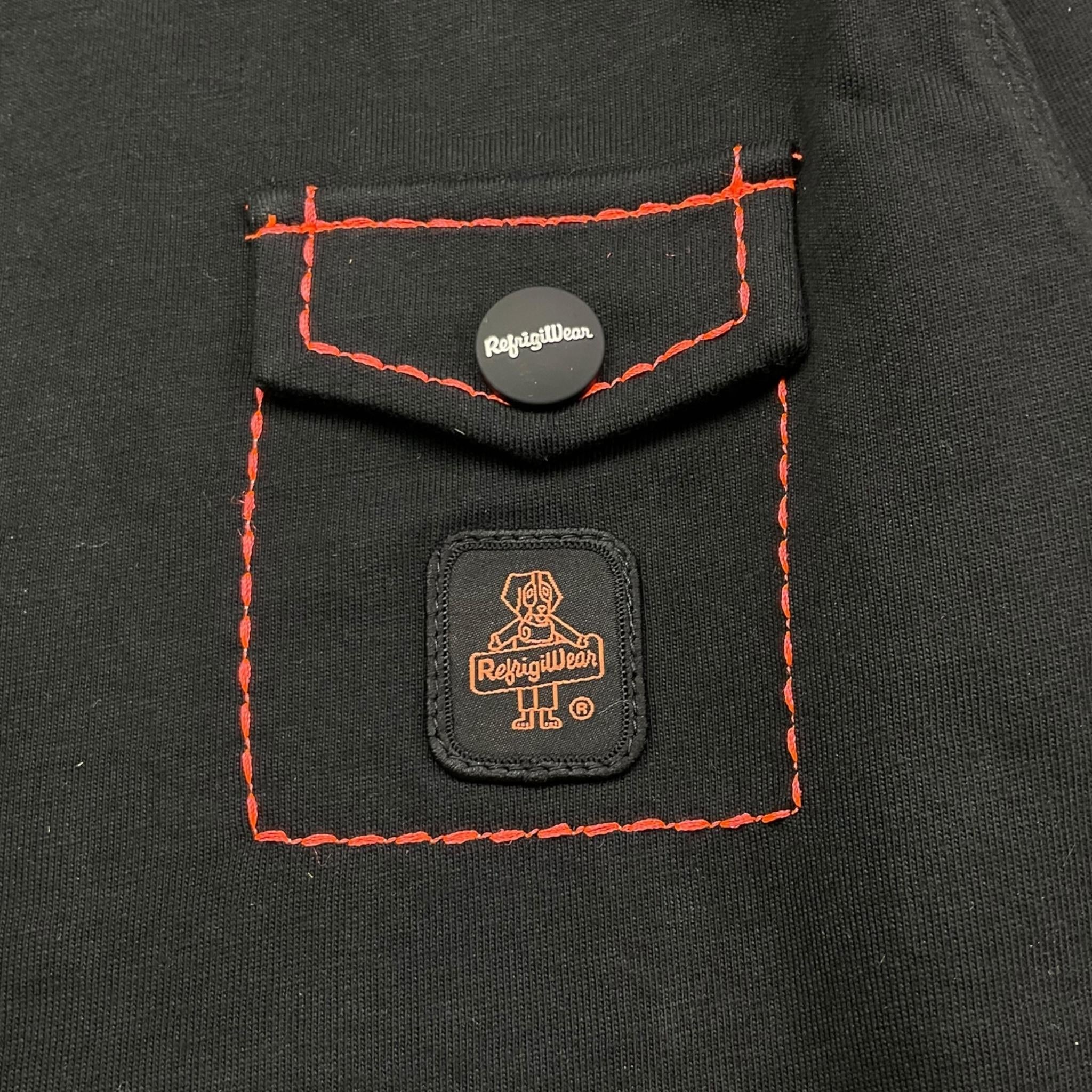 REFRIGIWEAR shirt girocollo tinta unita con stampa Nero per Bambino RW748 NERO REFRIGIWEAR