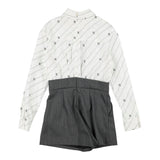 ELISABETTA FRANCHI tute manica lunga bicolore Bianco/grigio per Bambina EFTA092 BIANCO/GRIGIO ELISABETTA FRANCHI