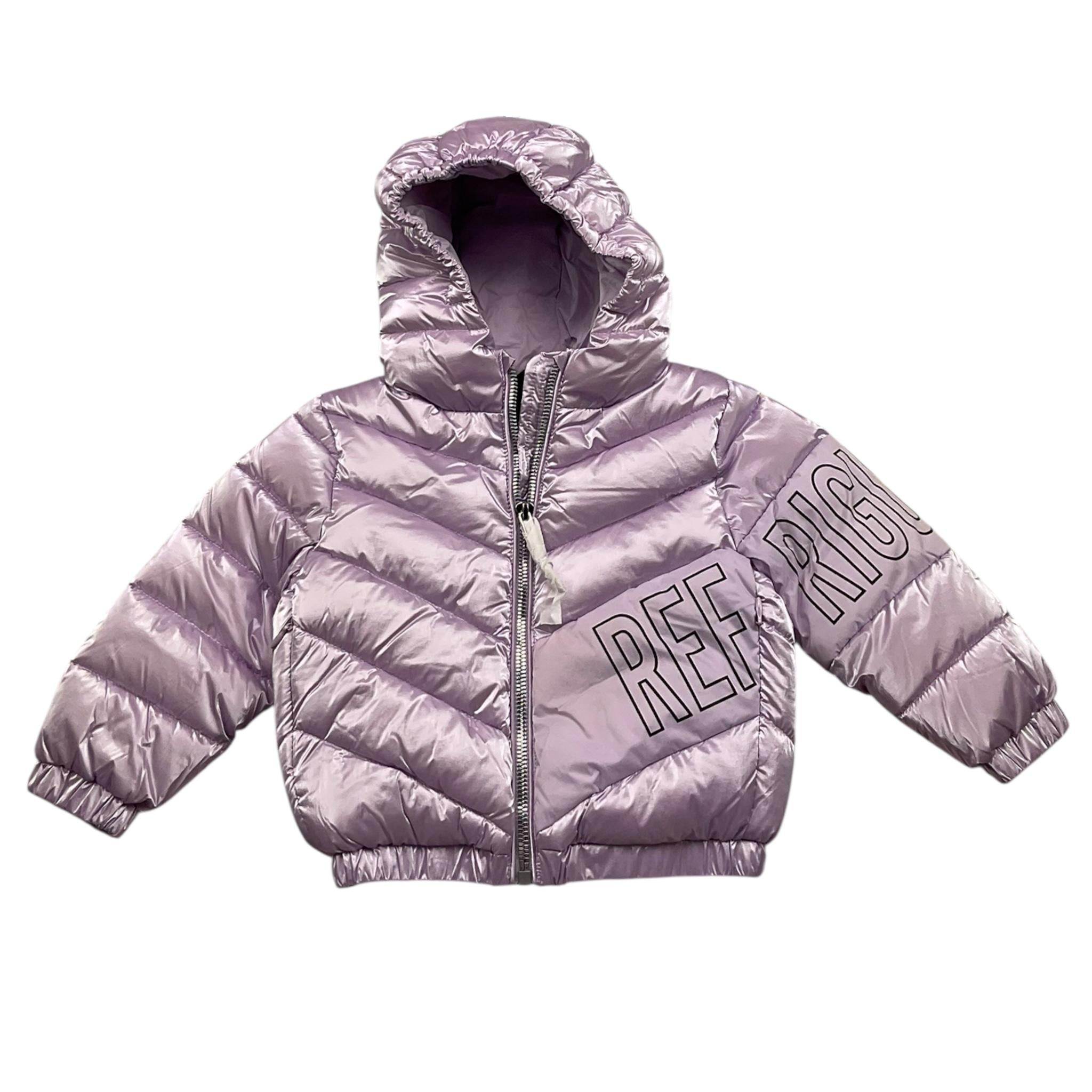 REFRIGUE giubbino tinta unita con cappuccio e stampa logo Lilla per Neonata 2881O00003XX LILLA REFRIGUE