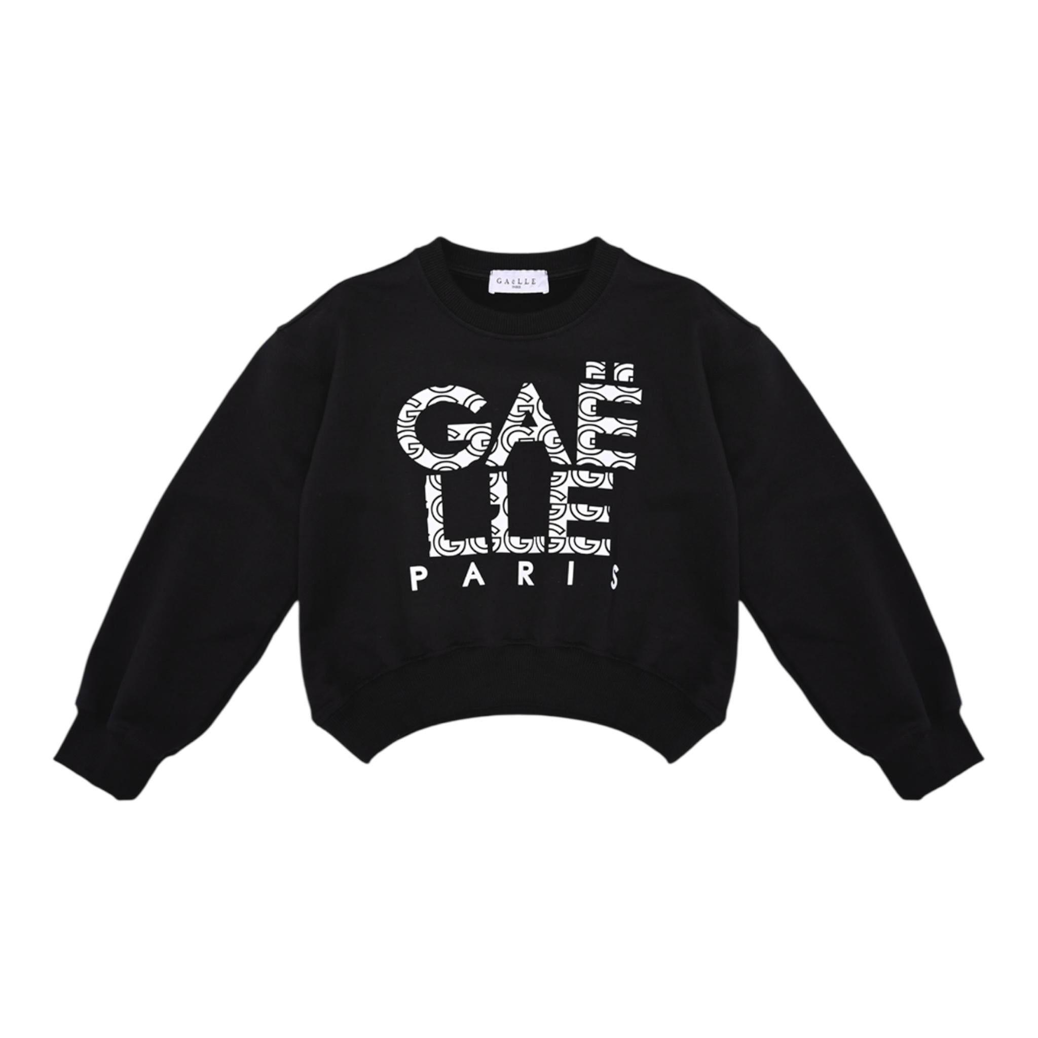 GAELLE felpa chiusa girocollo tinta unita cn stampa logo Nero per Bambina 2741F00318X NERO GAELLE