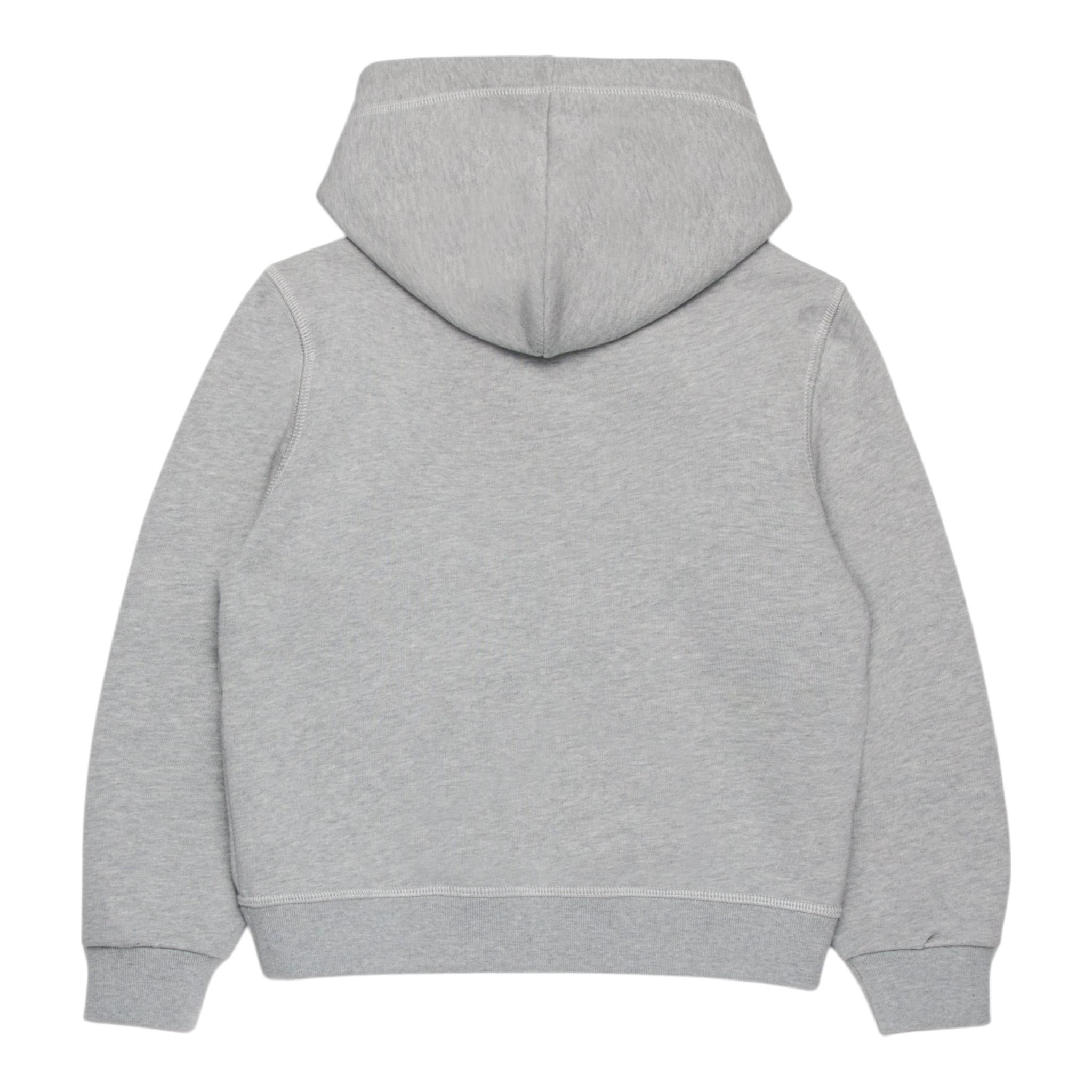 DSQUARED2 felpa chiusa con cappuccio tinta unita con stampa logo Grigio per Bambino DQ2616 GRIGIO DSQUARED2