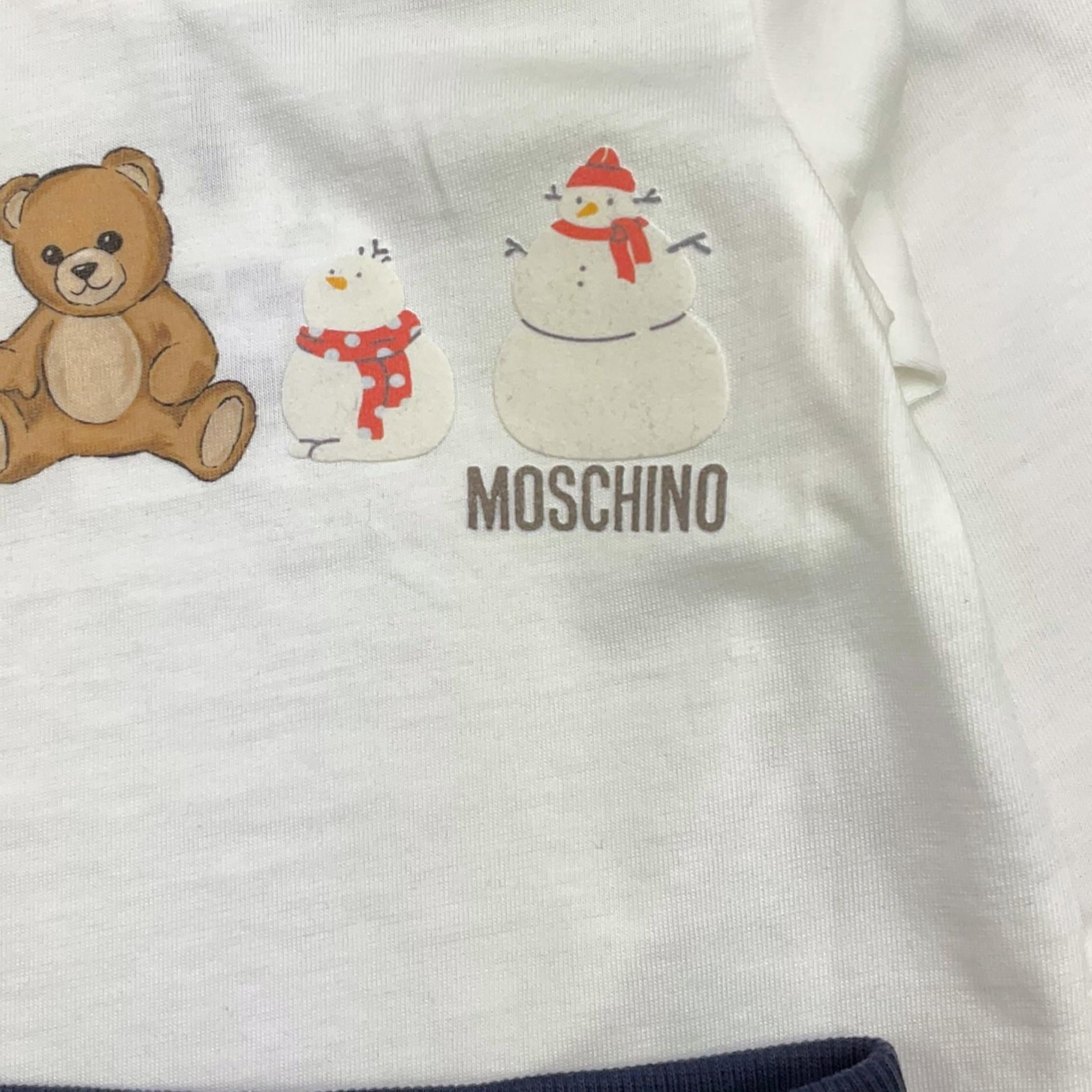 MOSCHINO completo 2pz bicolore shirt-pantalone Bianco/blu per Neonato MYK02F BIANCO/BLU MOSCHINO