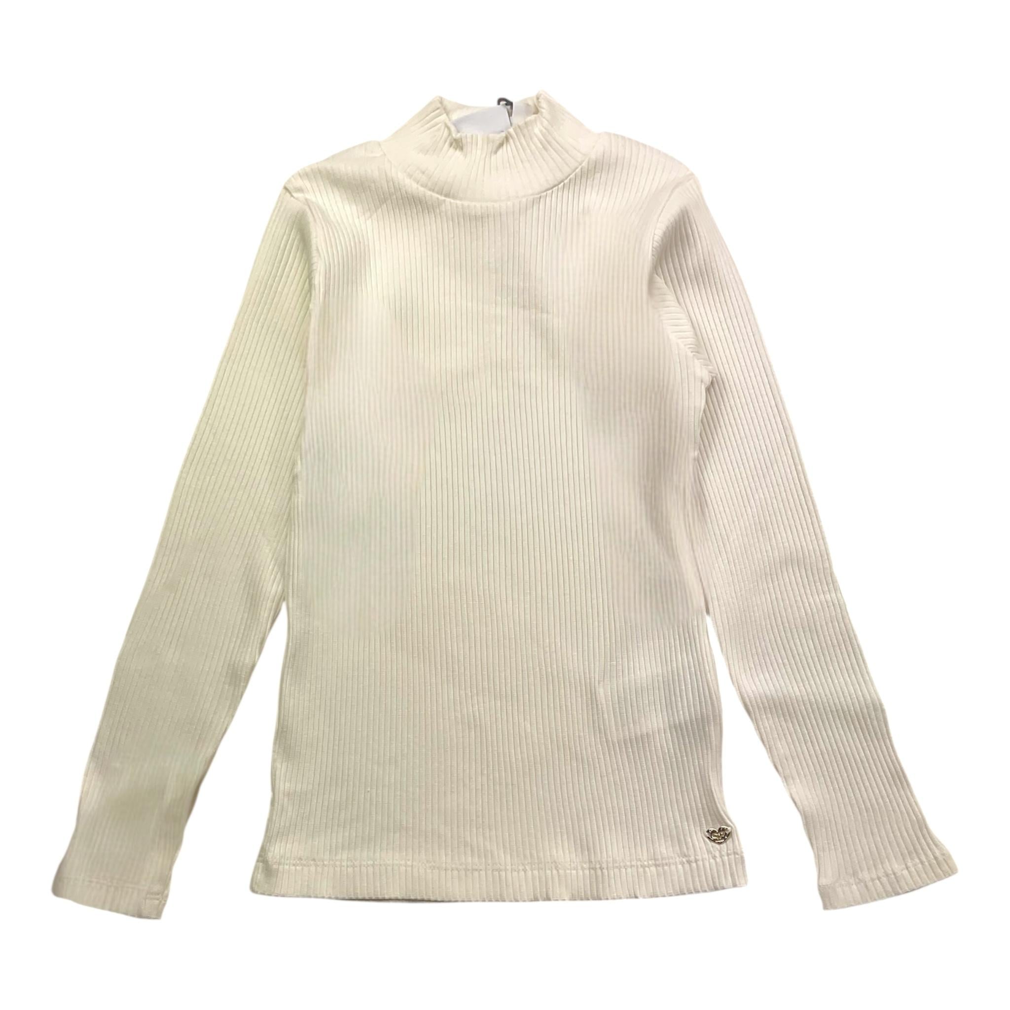 SARABANDA shirt tinta unita mezzo collo a costine Bianco per Bambina 0A248 BIANCO SARABANDA