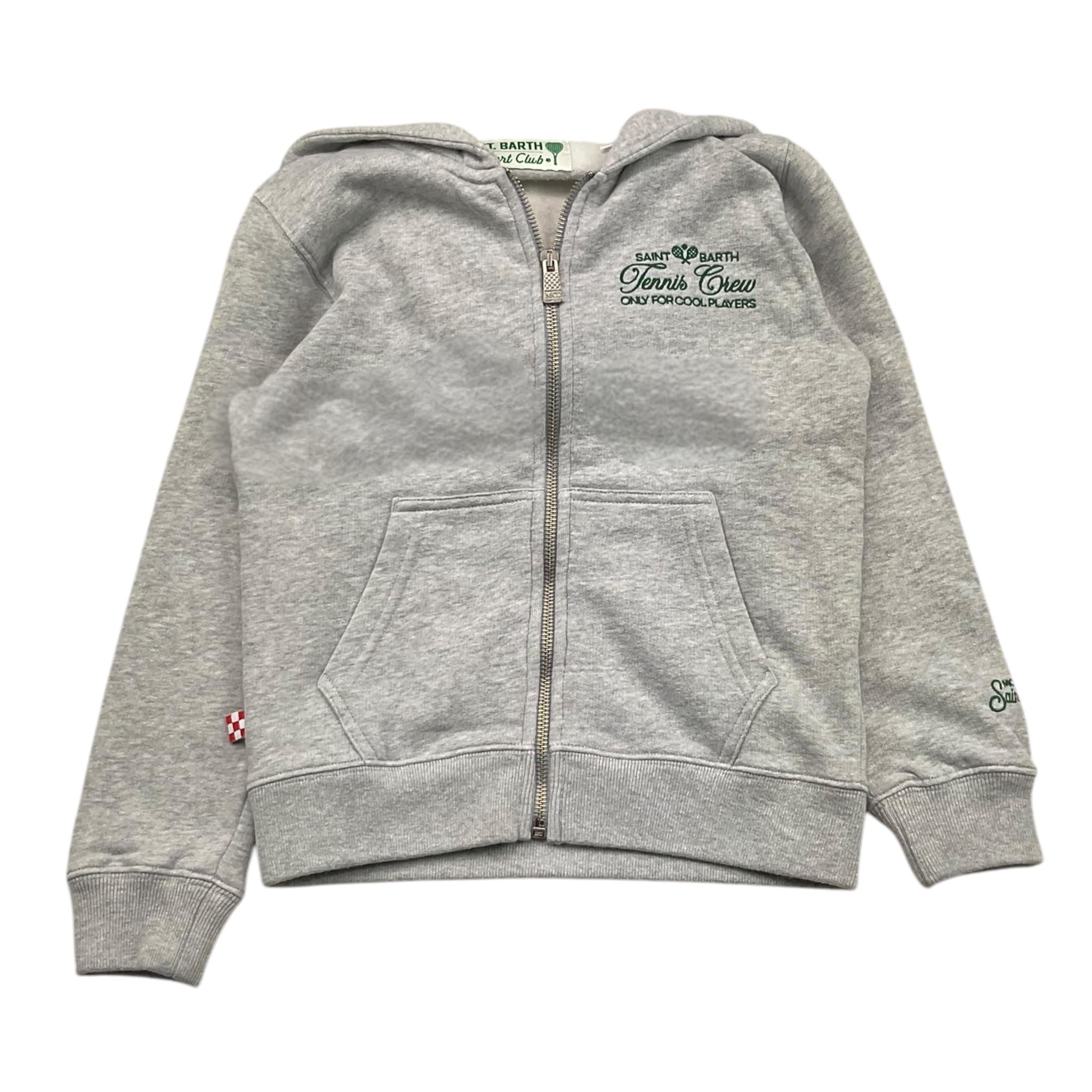 SAINT BARTH felpa tinta unita con zip e cappuccio Grigio per Bambina TENNIS GRIGIO SAINT BARTH
