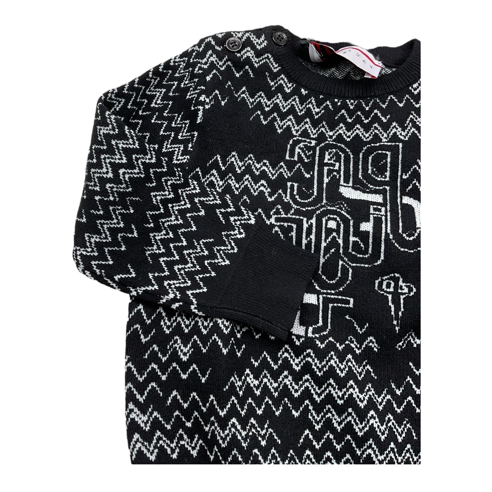 CESARE PACIOTTI maglia girocollo tinta unita con stampe in contrasto Nero per Neonato MGP5351BX NERO CESARE PACIOTTI